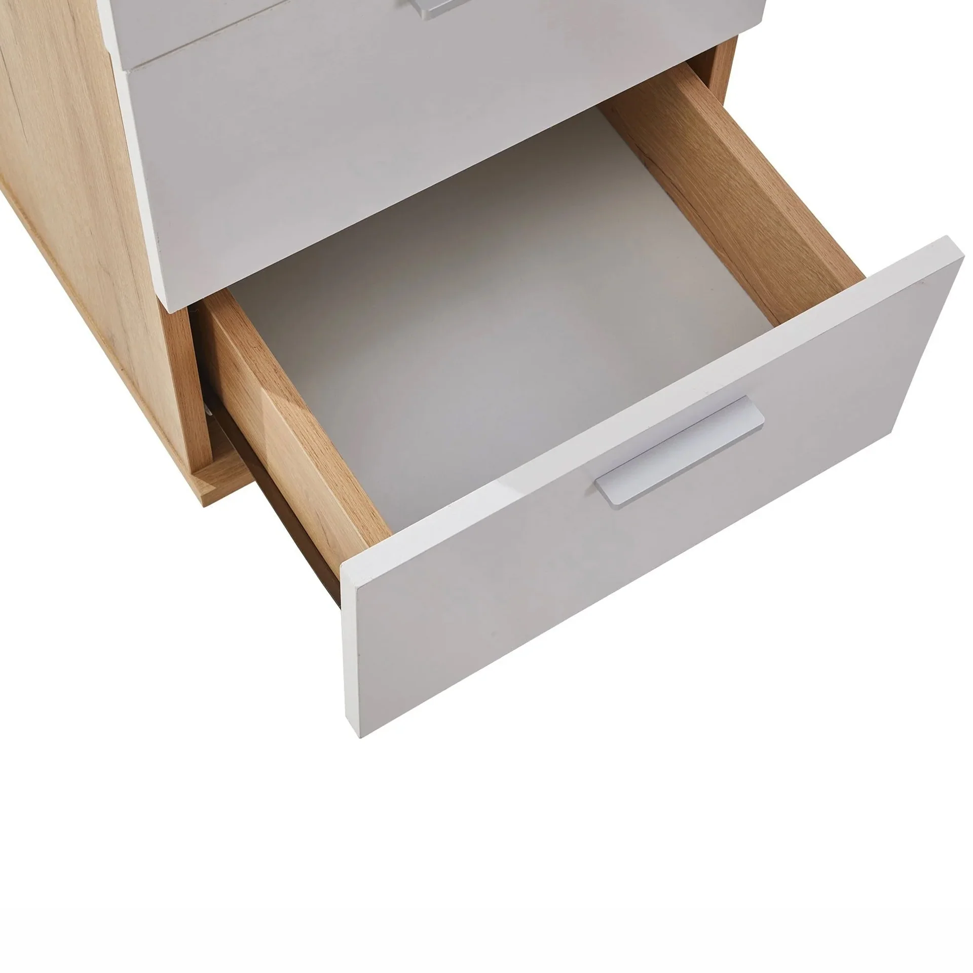 Nakia 3 Drawer Filing Cabinet - Oak+White - Image 9