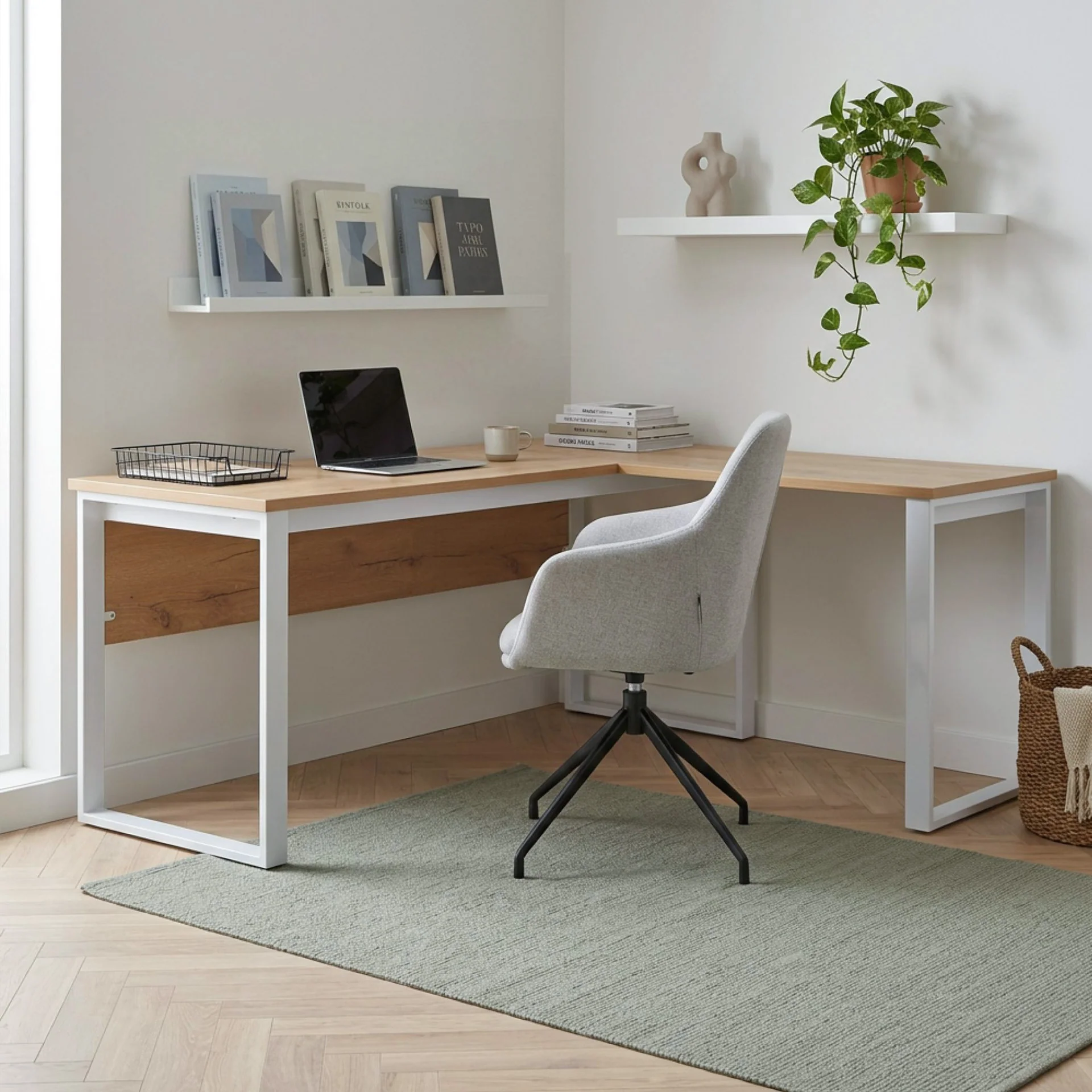 Nakia Computer Corner Desk - Oak - Image 5