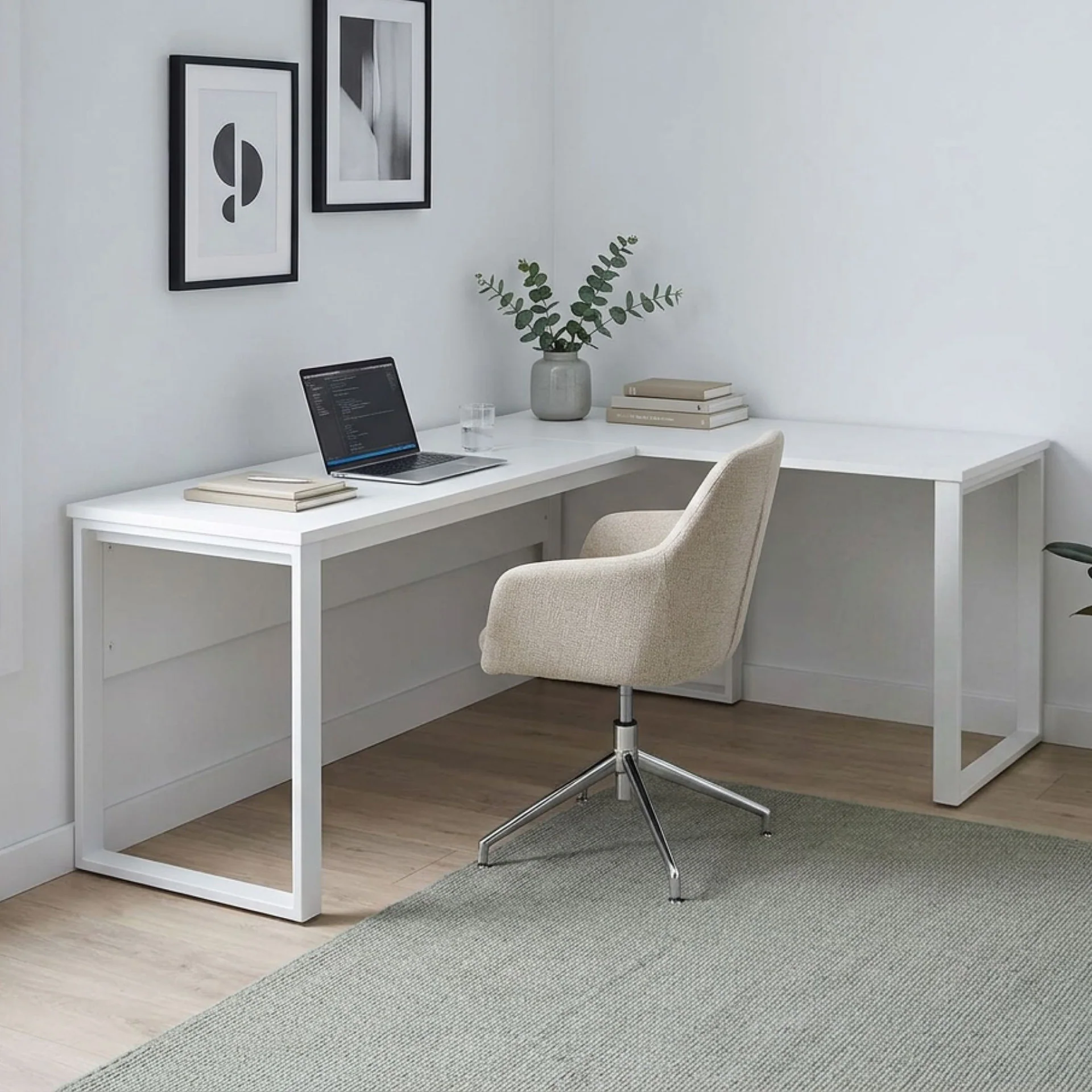 Nakia Computer Corner Desk - White