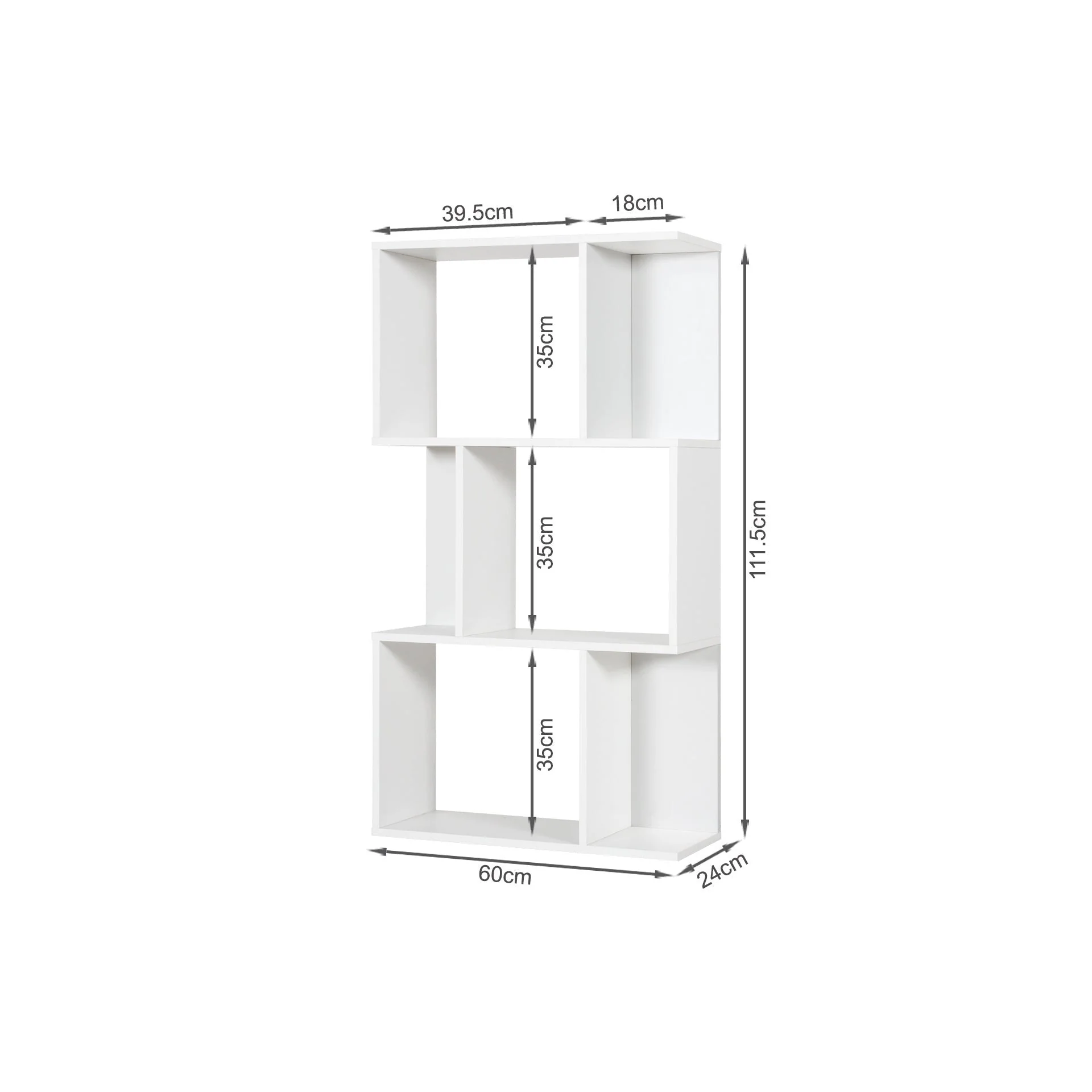 Namak 3 Tier Bookshelf - White - Image 8