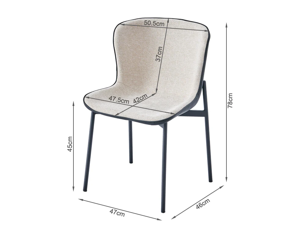 NAOMI 4PCS Dining Chair - BEIGE - Image 9