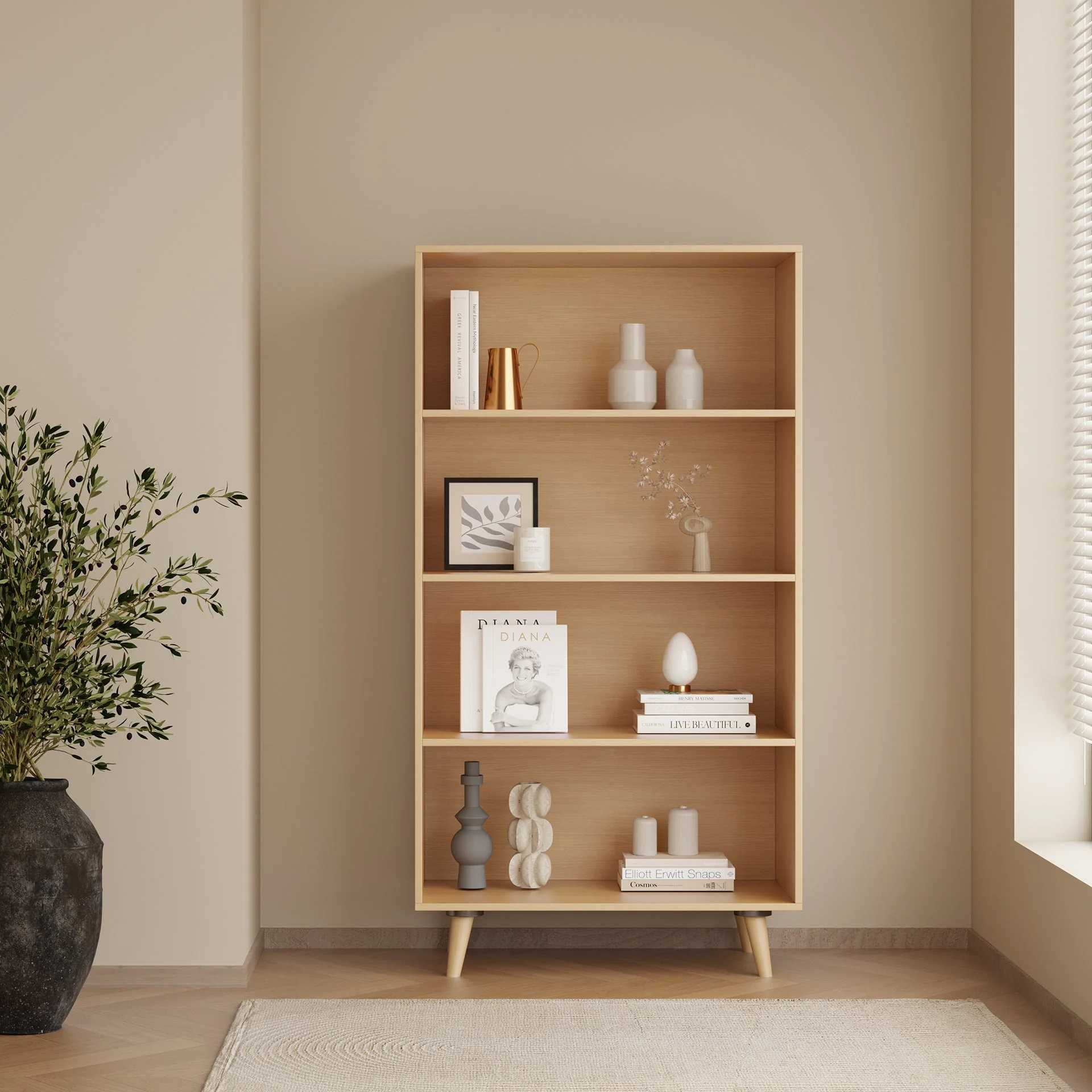 Napier Bookshelf Storage Shelf - Oak - Image 2