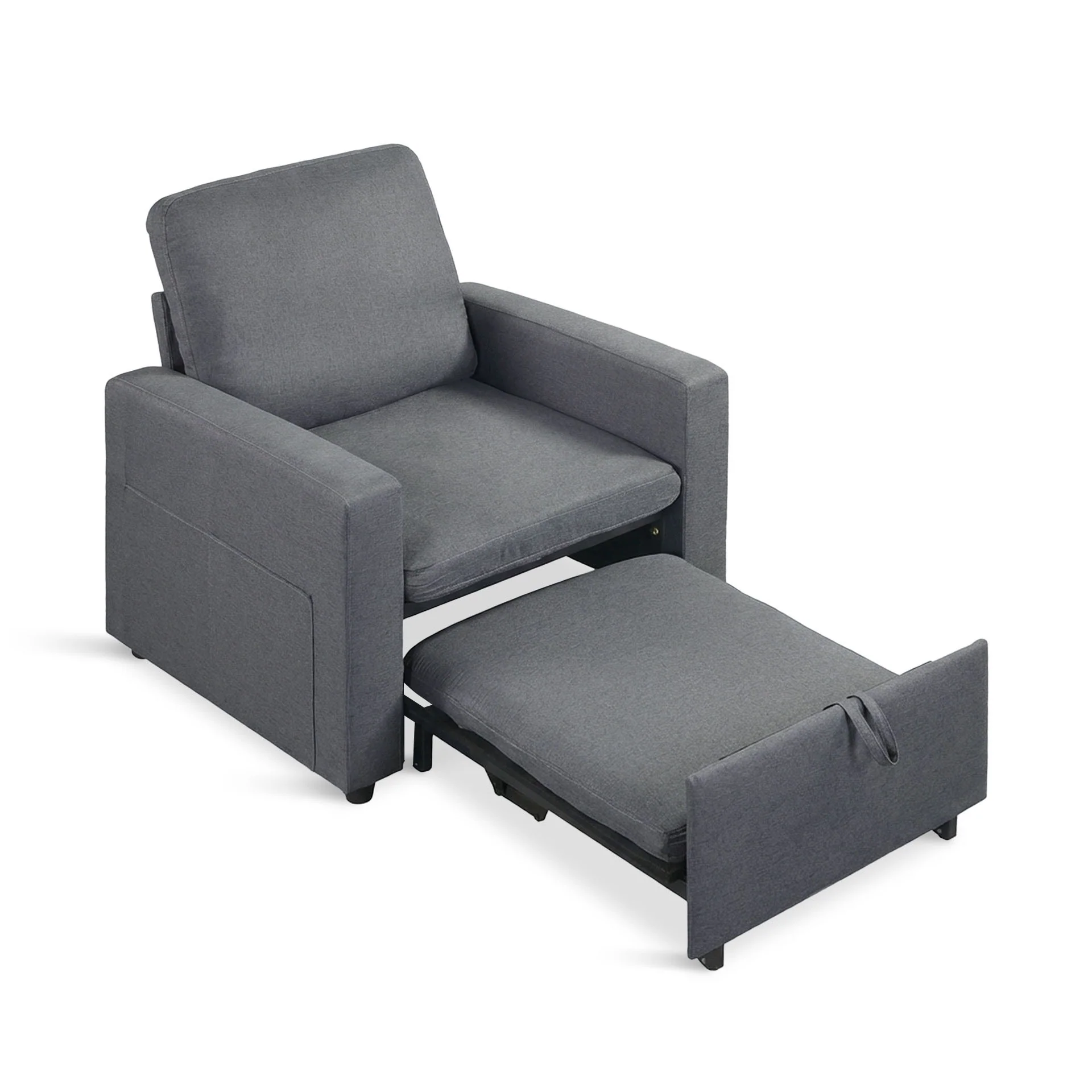 Nest Linen 1 Seater Sofa Bed - Dark Grey - Image 12