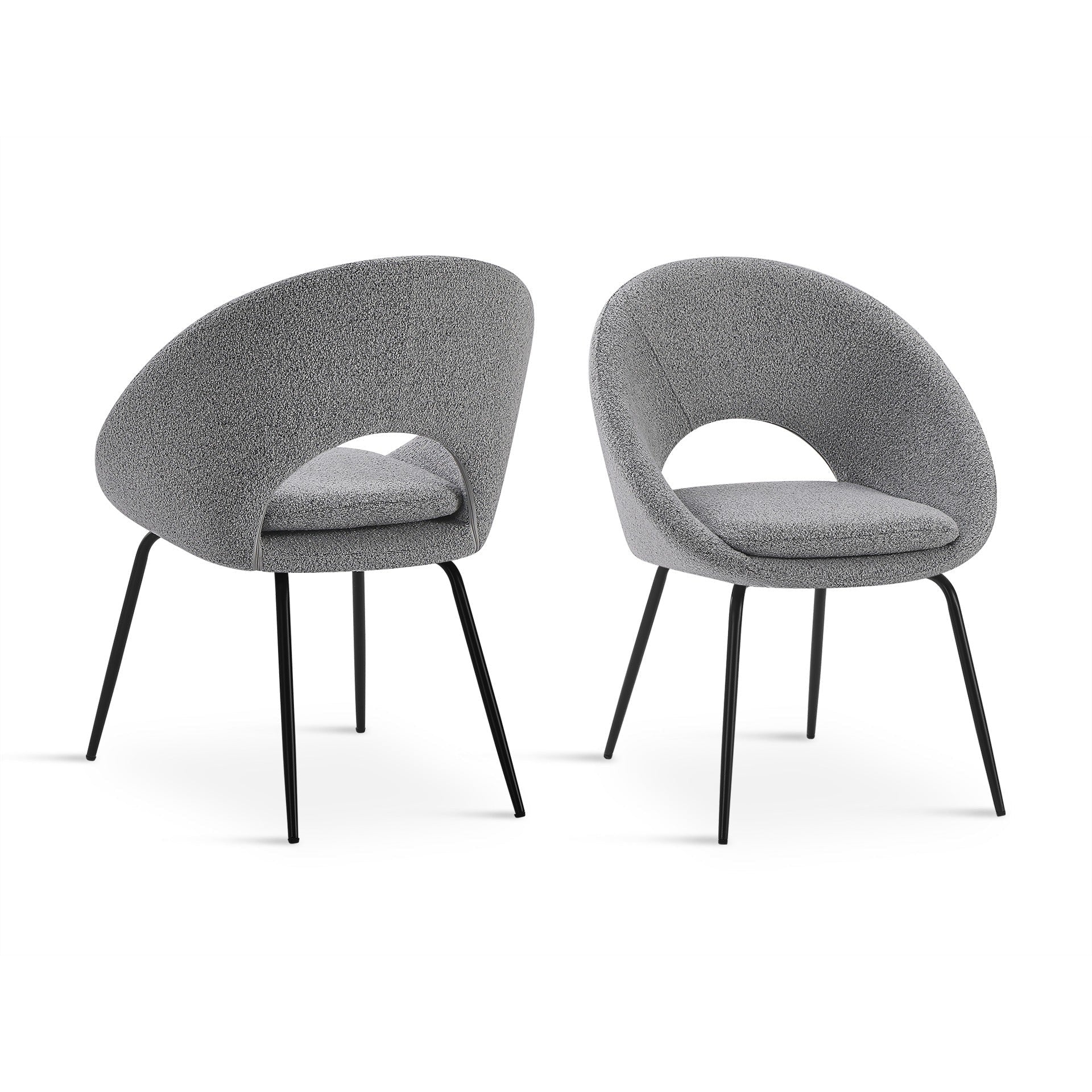 Nimue Fabric Dining Chair - Set of 2 - Greyish Black - Image 3