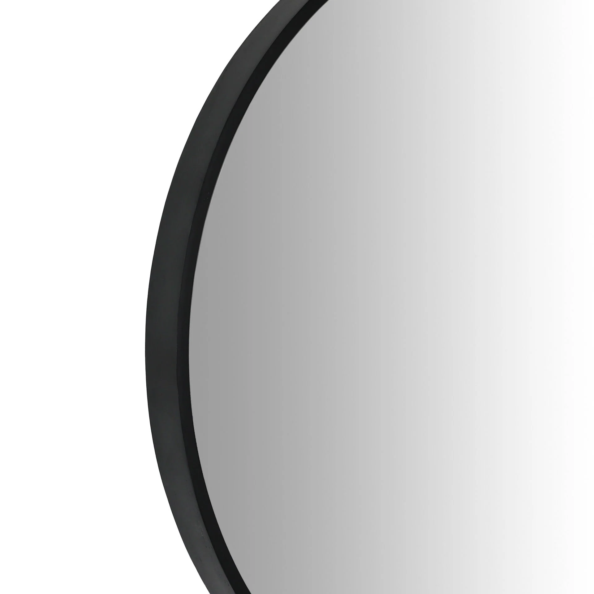 Noir Round Wooden Wall Mirror 80cm - Black - Image 10