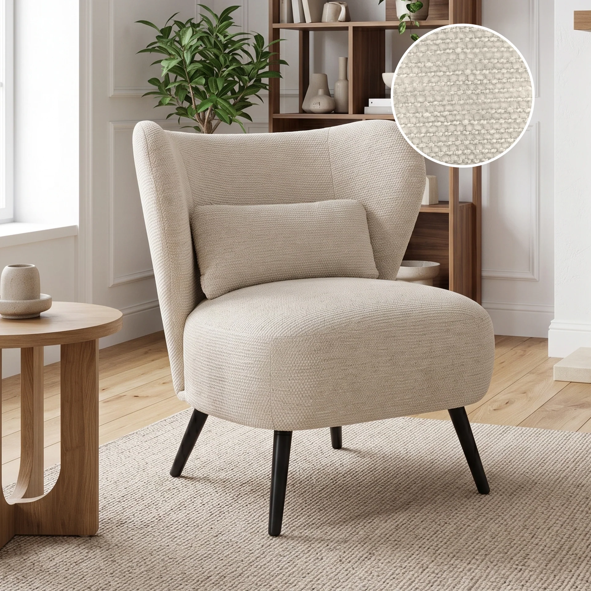 Nook Chenille Armchair - Light Khaki - Image 2