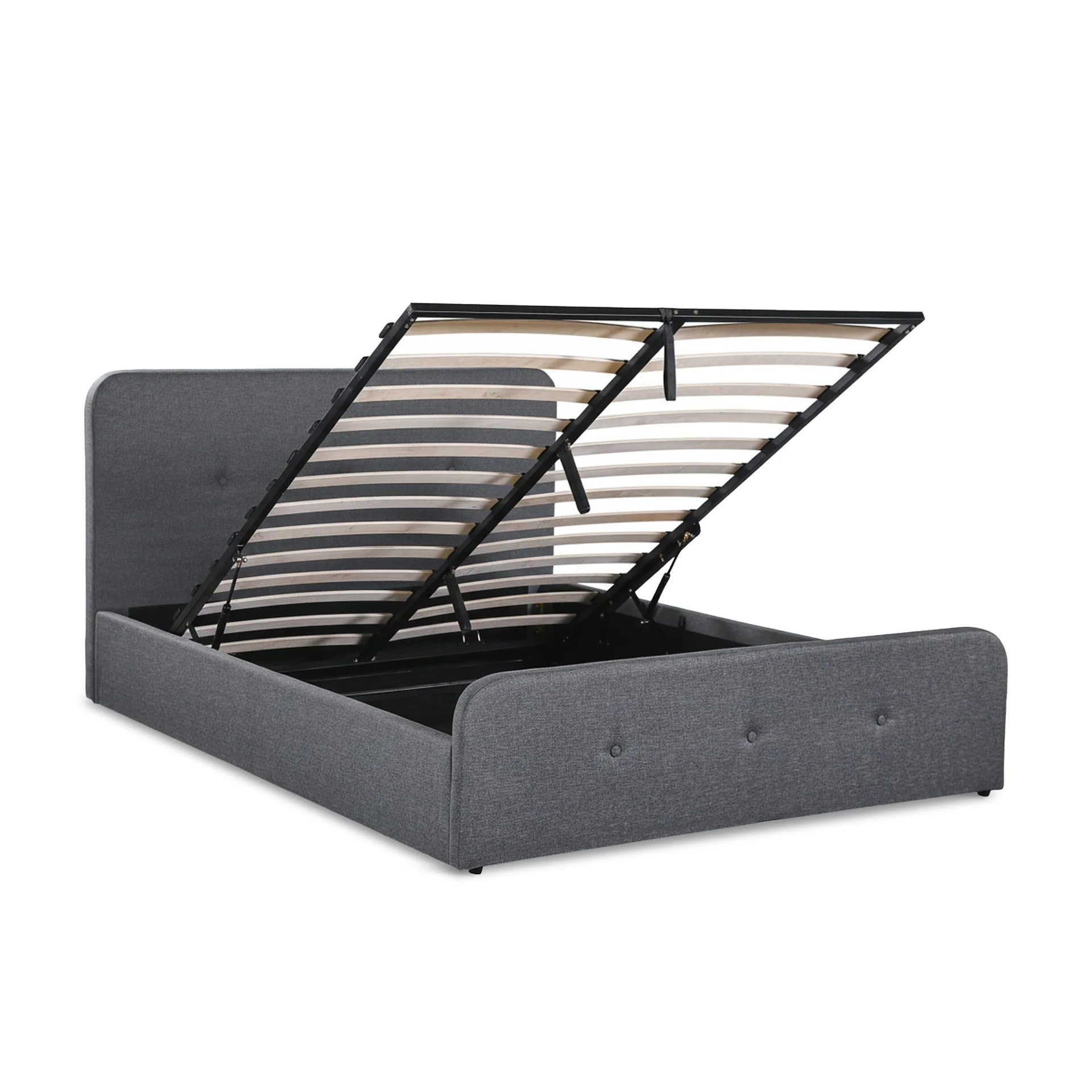 Novi Queen Gas Lift Bed Frame - Dark Grey - Image 10