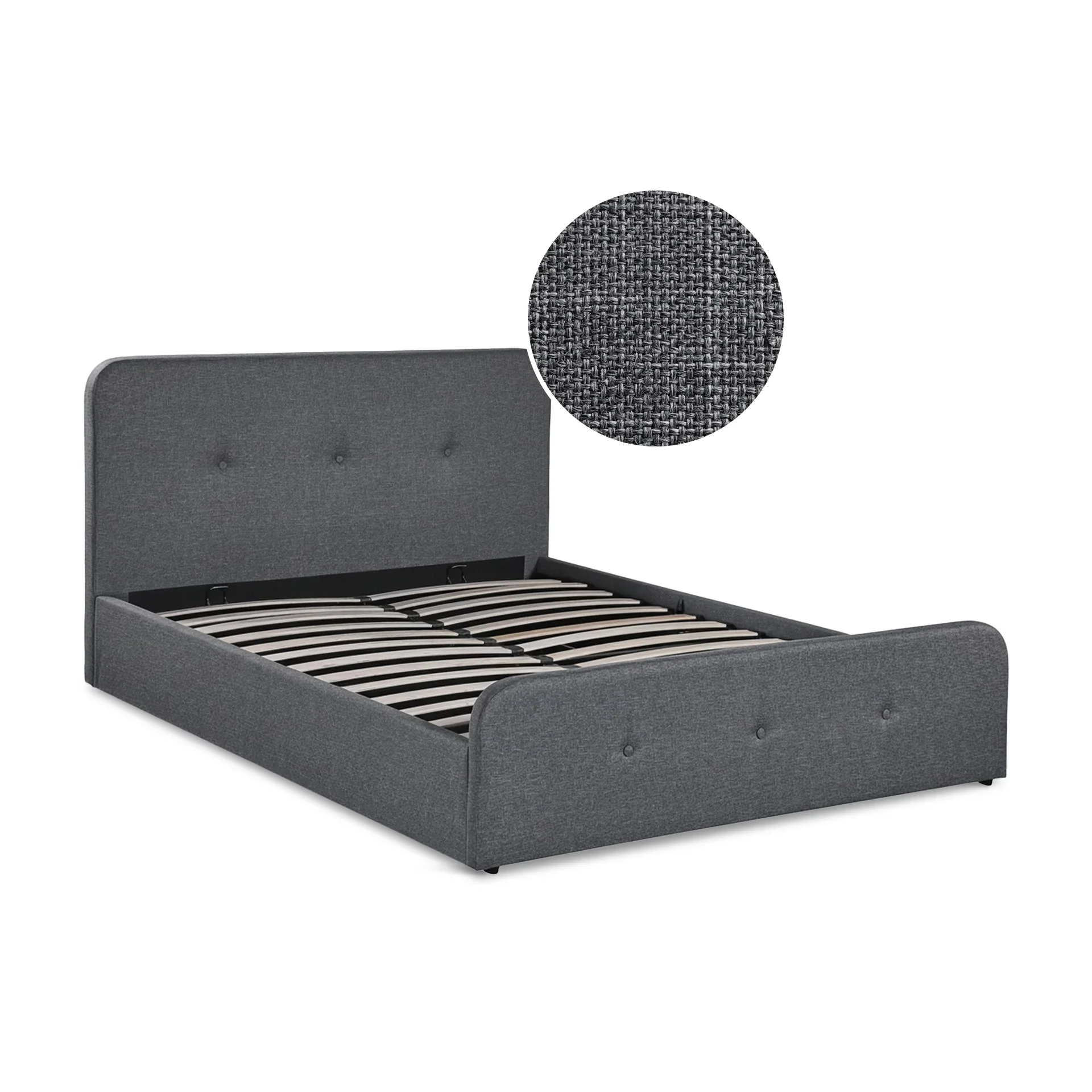 Novi Queen Gas Lift Bed Frame - Dark Grey - Image 8