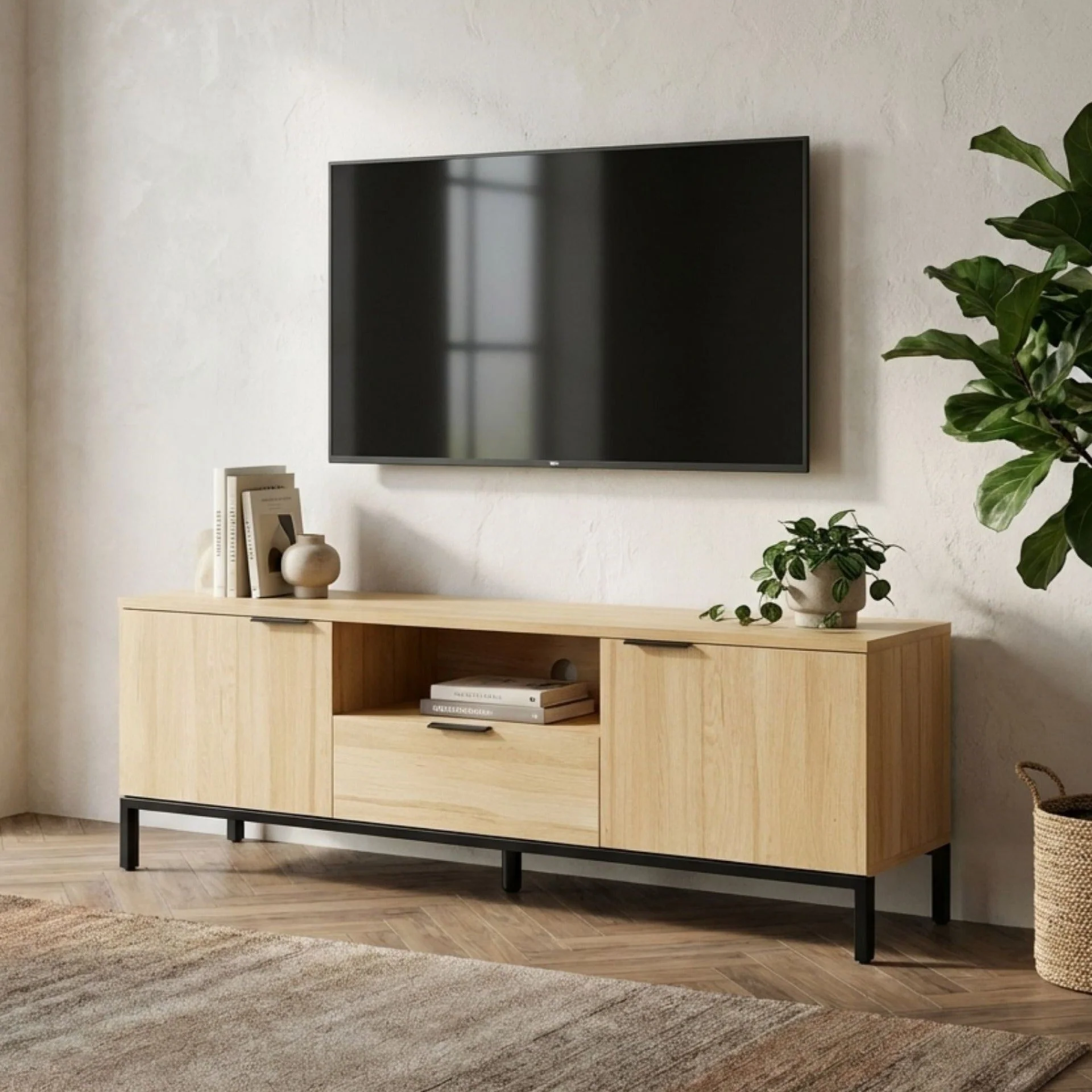 Ocala 1.5m Entertainment Unit - Oak - Image 7