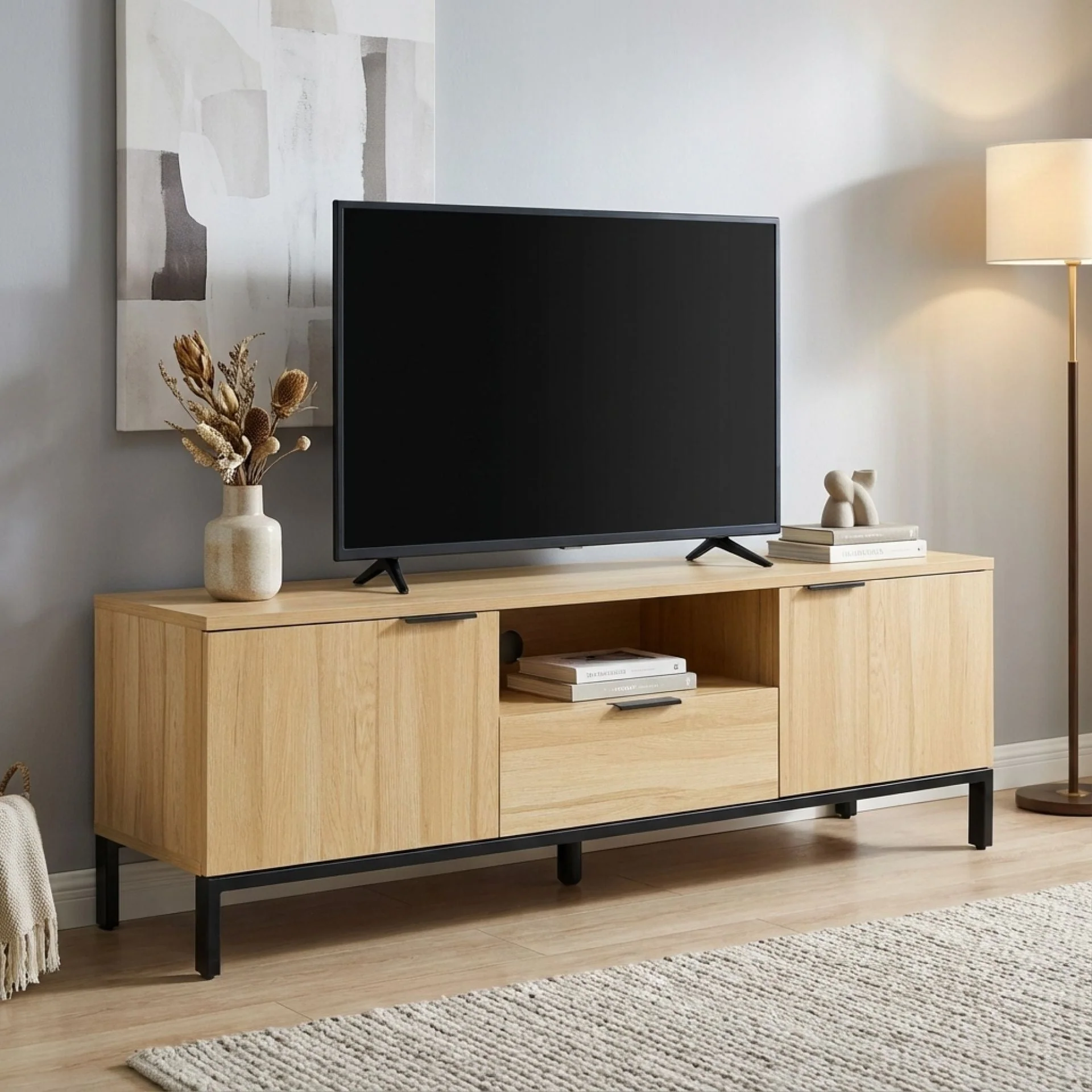 Ocala 1.5m Entertainment Unit - Oak - Image 9