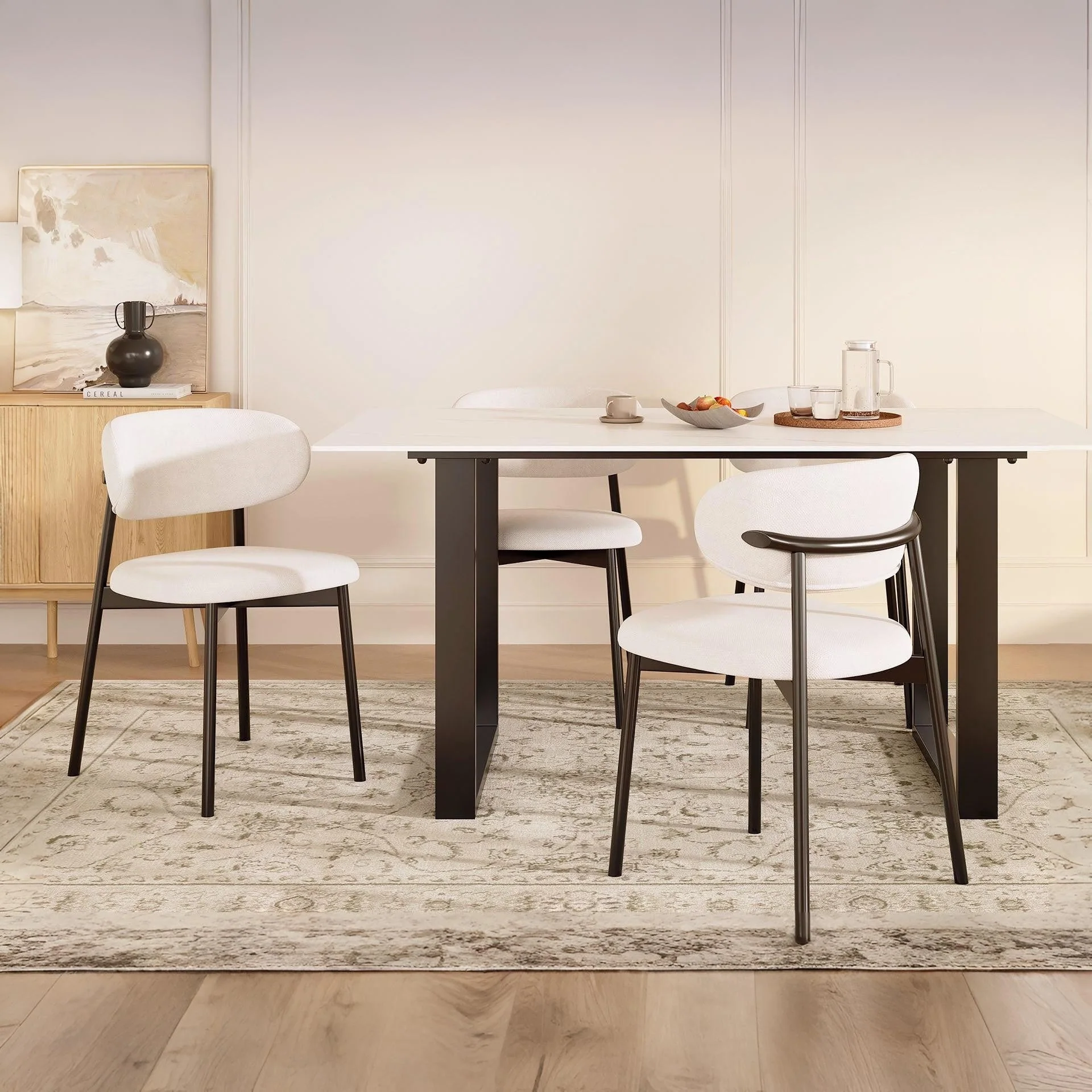 Onyx Fabric Dining Chair - Set of 4 - Beige - Image 2