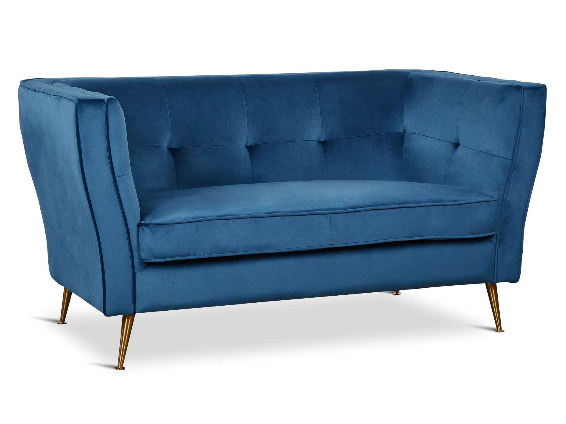 OSLO 2 Seater Velvet Sofa - BLUE - Image 2