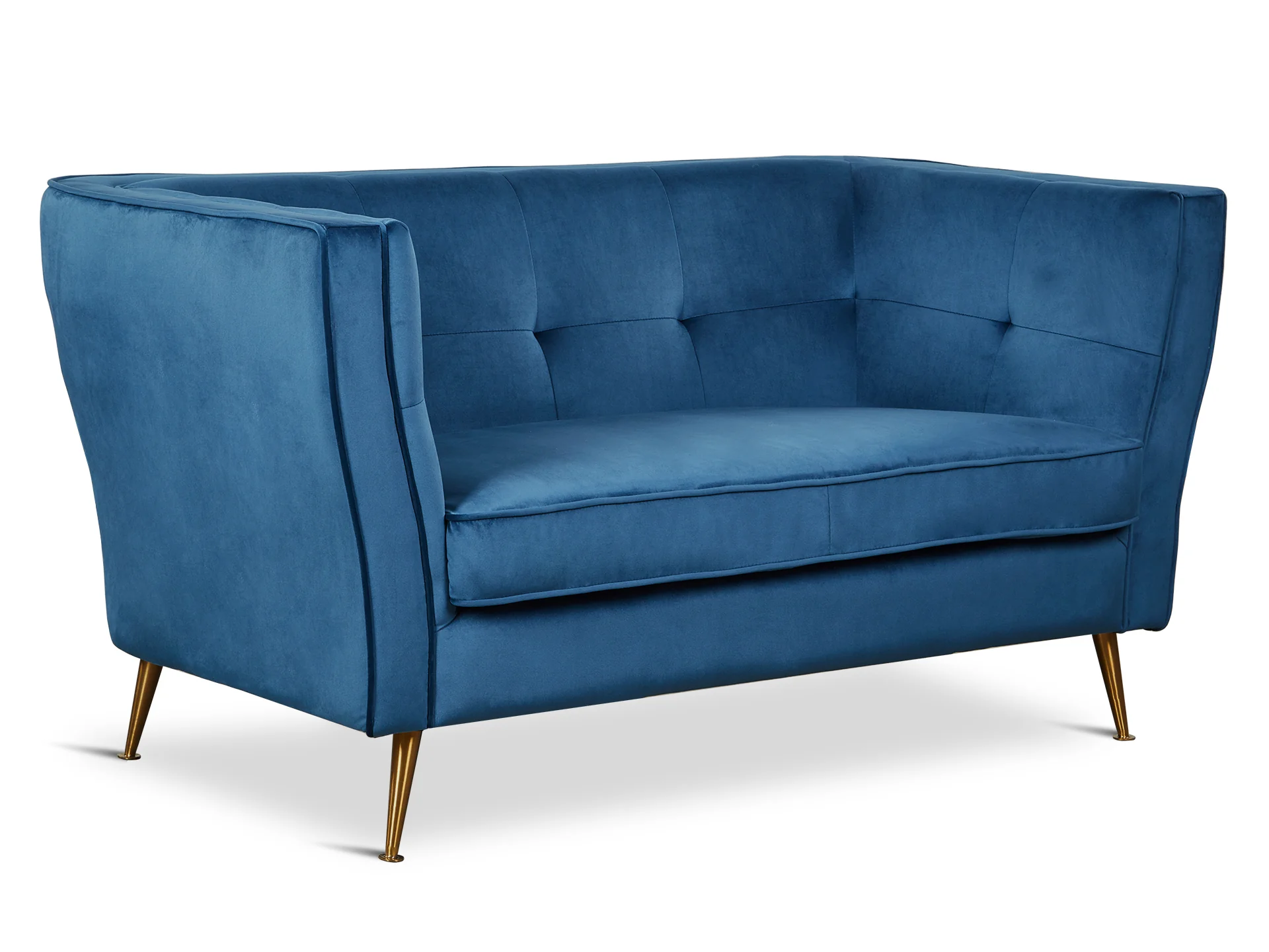 OSLO 2 Seater Velvet Sofa - BLUE - Image 3