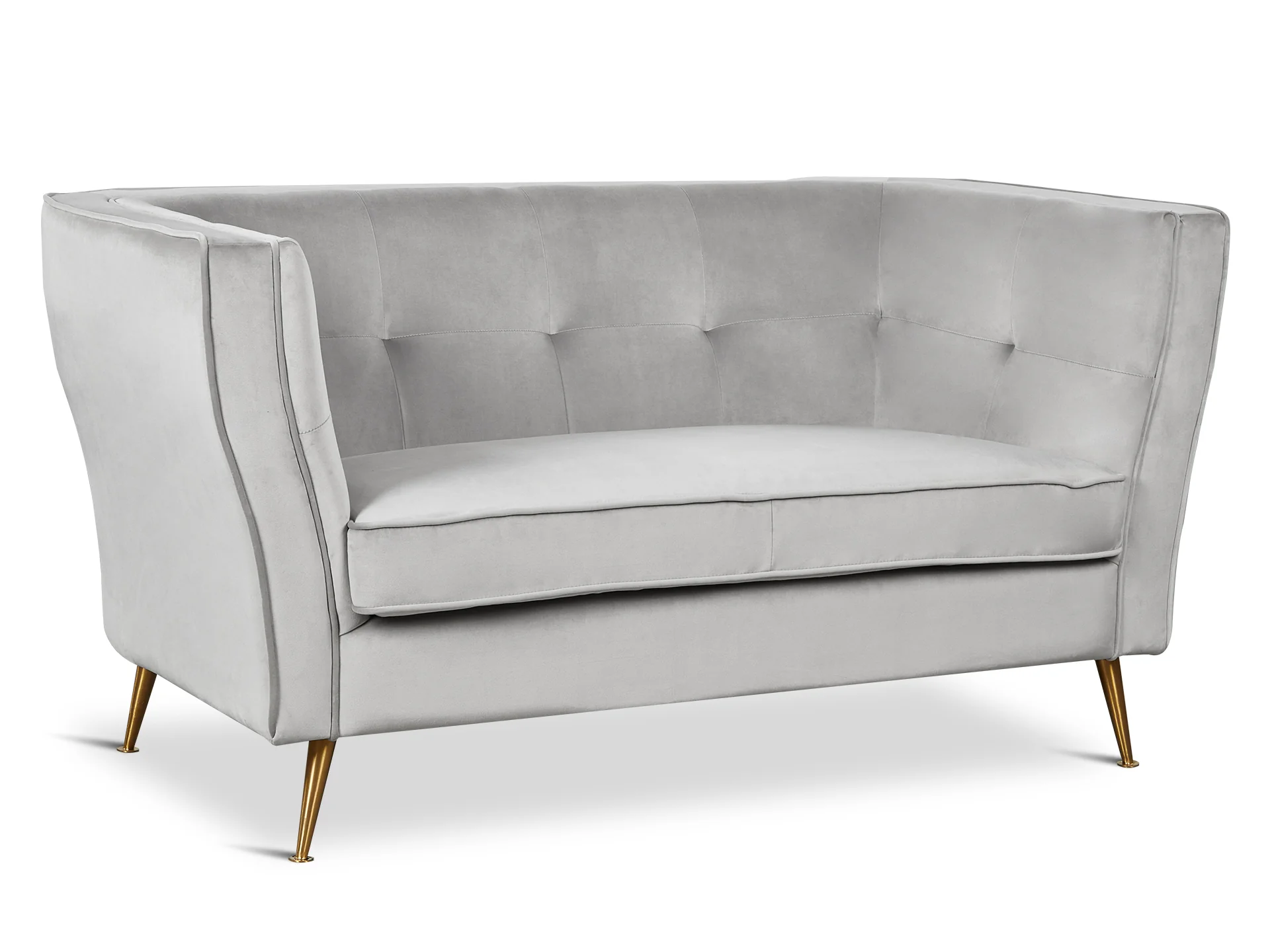 OSLO 2 Seater Velvet Sofa - LIGHT GREY - Image 2