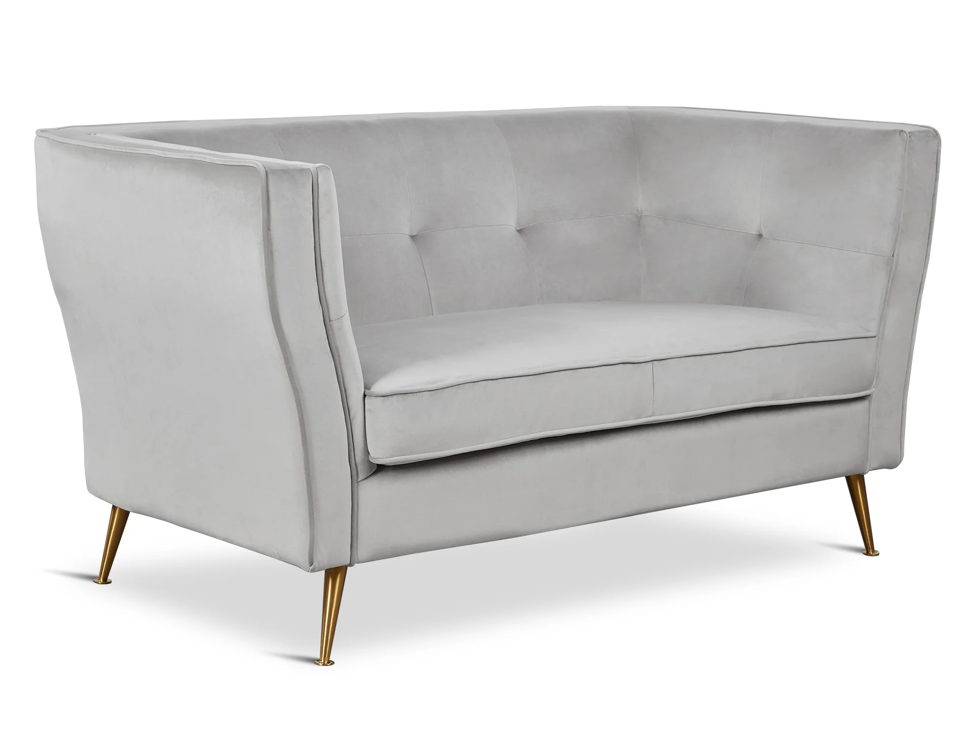 OSLO 2 Seater Velvet Sofa - LIGHT GREY - Image 3