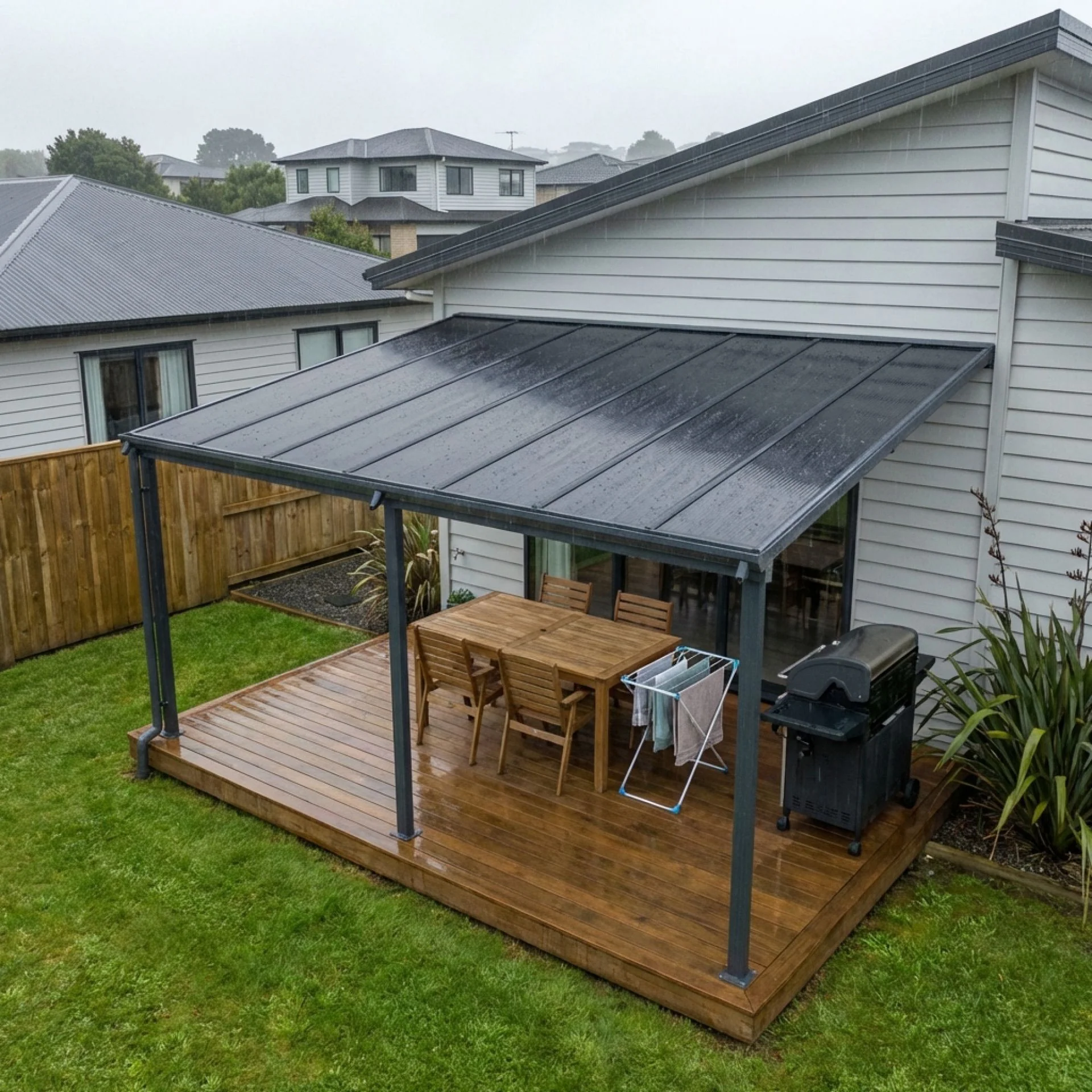 Patio Canopy 14'x10' ft - 4.4 x 3.03 x 2.58m - Charcoal Grey - Image 4
