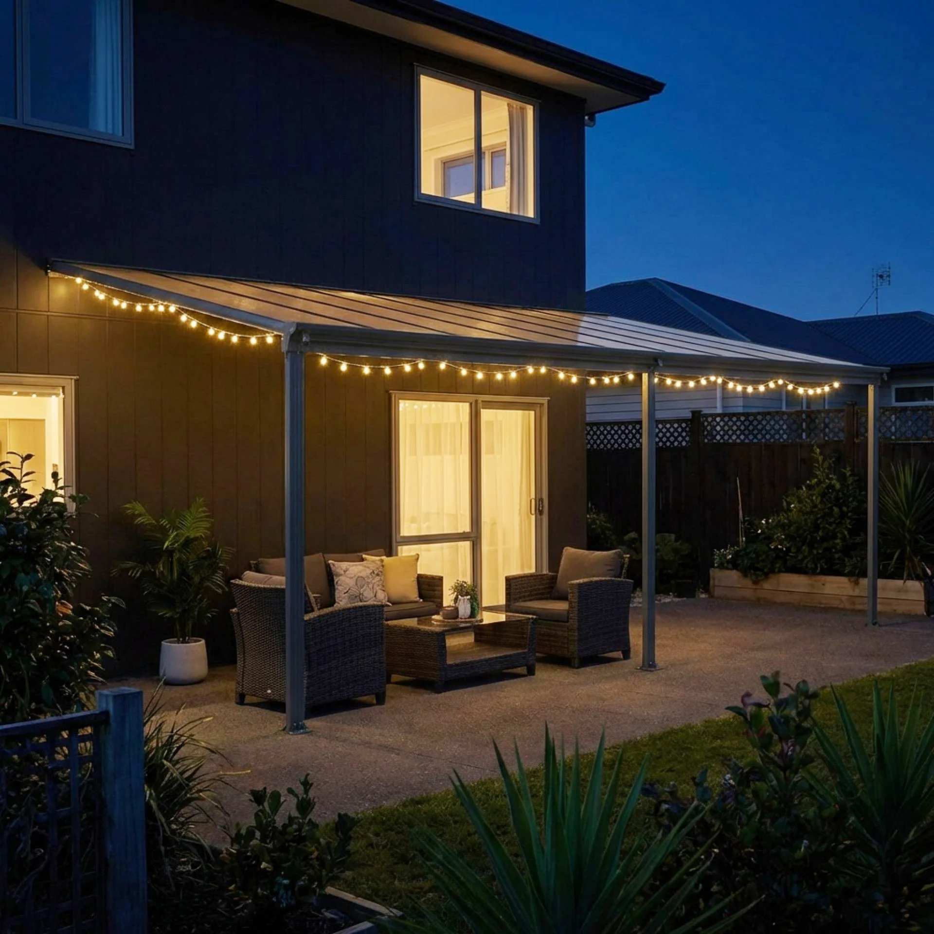 Patio Canopy Roof 5.57m x 3m - Charcoal Grey - Image 6