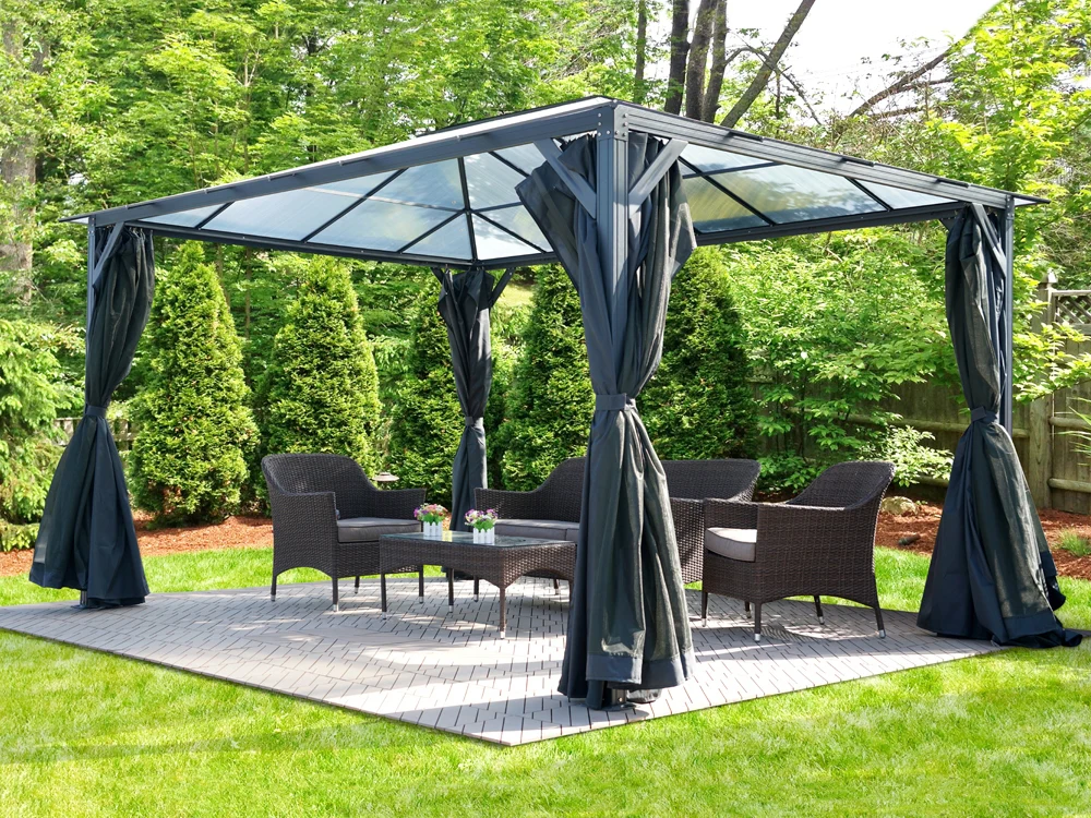Patio Gazebo Aluminium Gazebo with Mosquito Netting 4x3M - Image 9