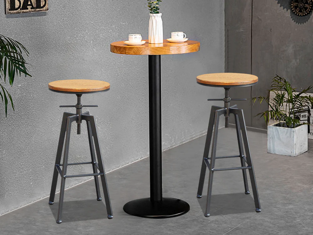 PAX Swivel Bar Stool 2PCS - OAK - Image 2