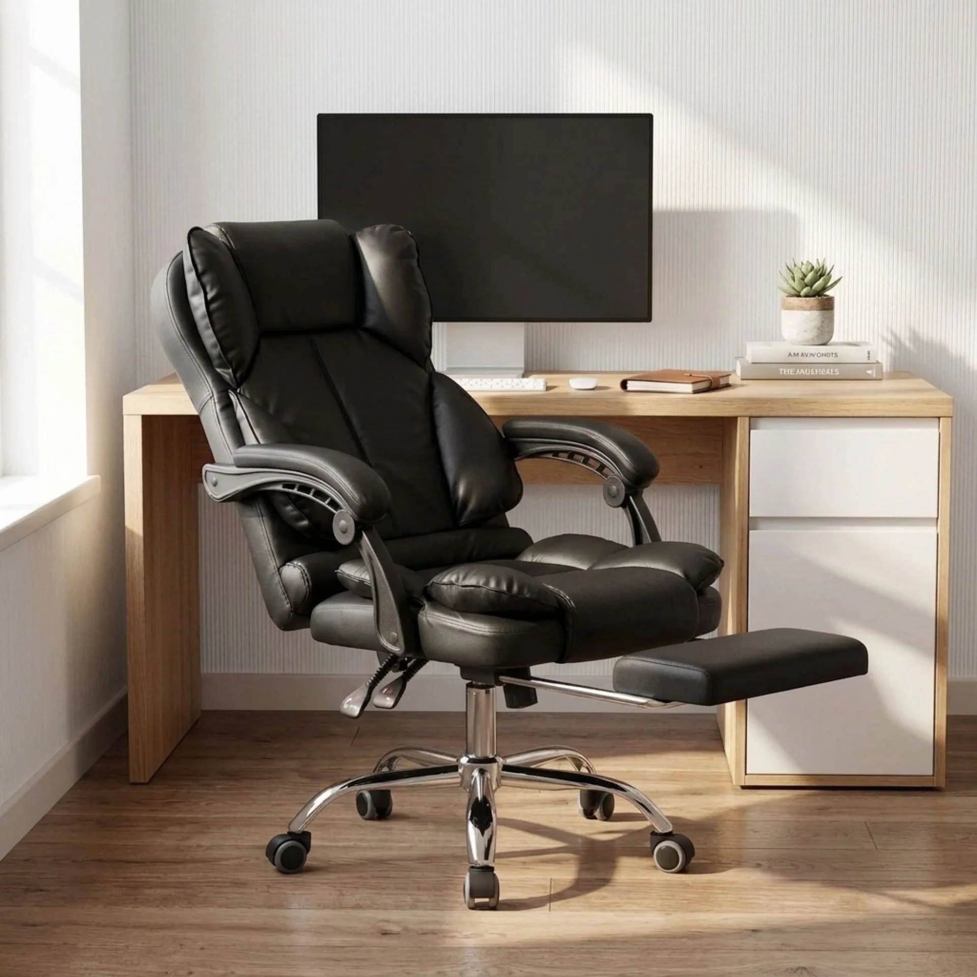 Paxton Office Chair with Footrest - Black - Image 2