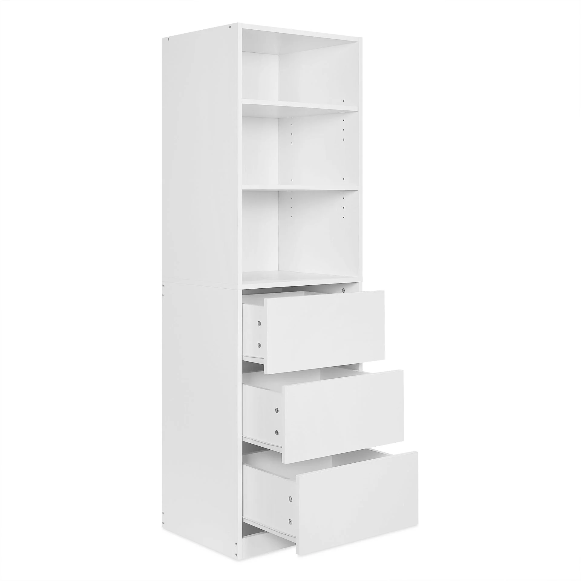 Payette 3 Drawer & Shelf Wardrobe - White - Image 9