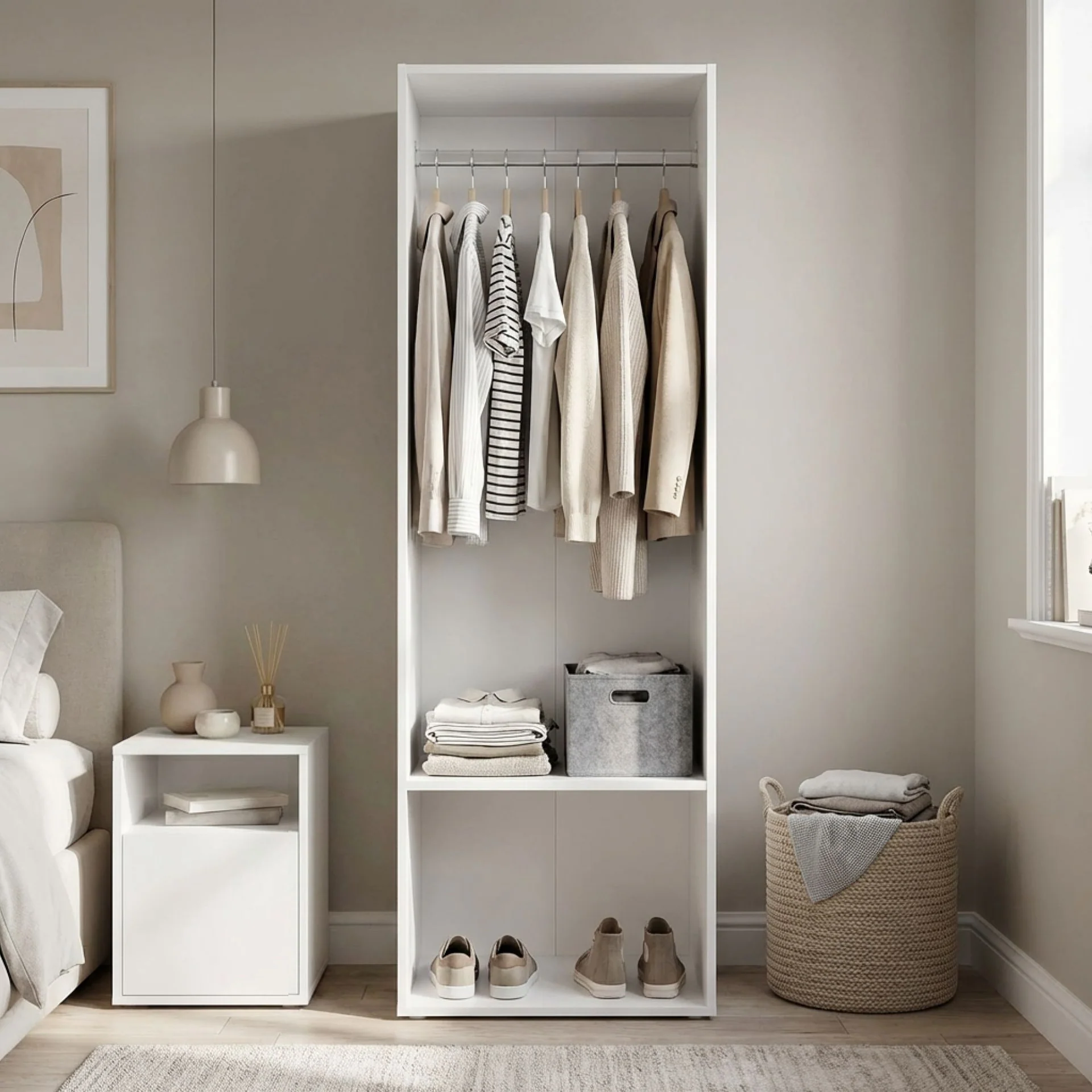 Payette Open Wardrobe - White - Image 3