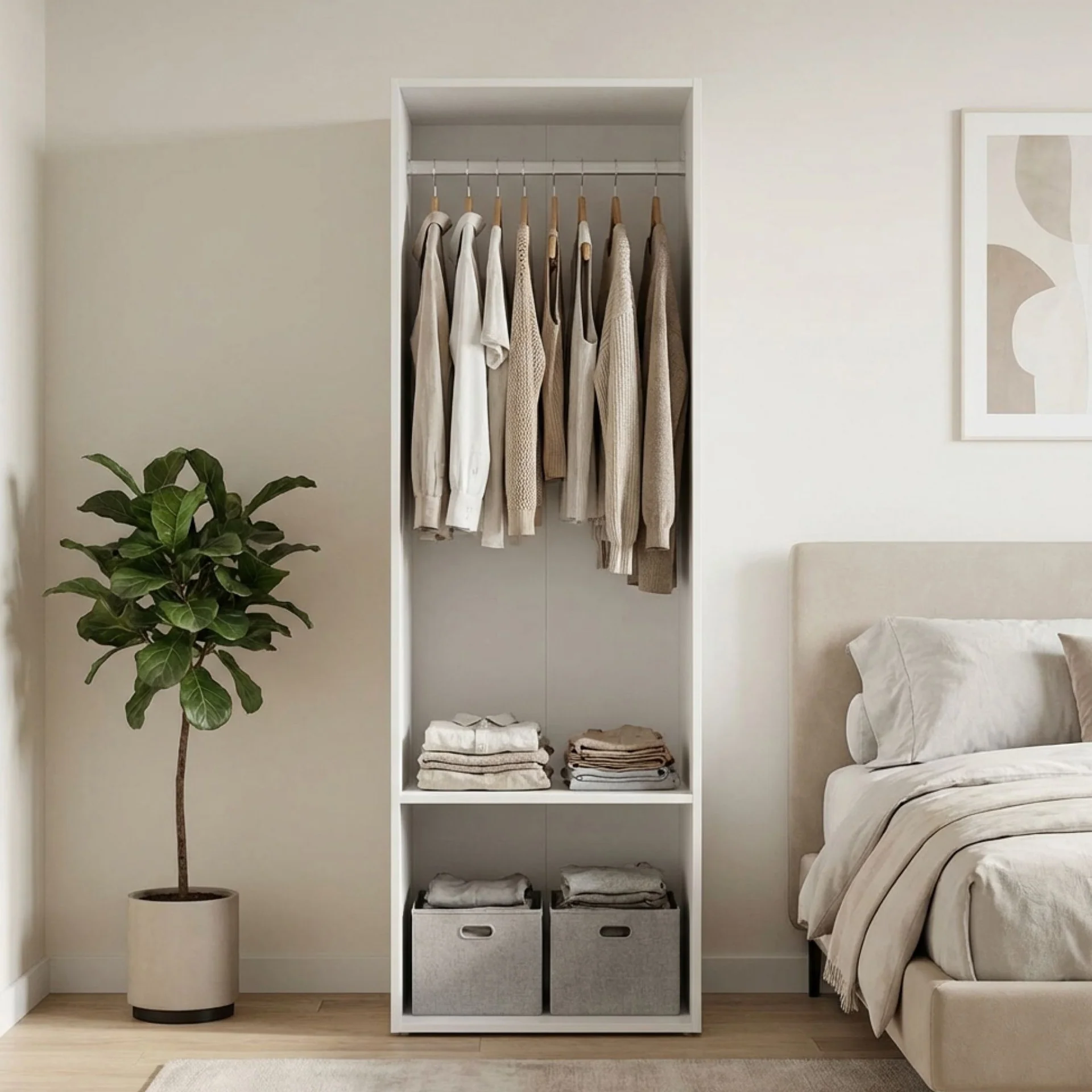 Payette Open Wardrobe - White - Image 5