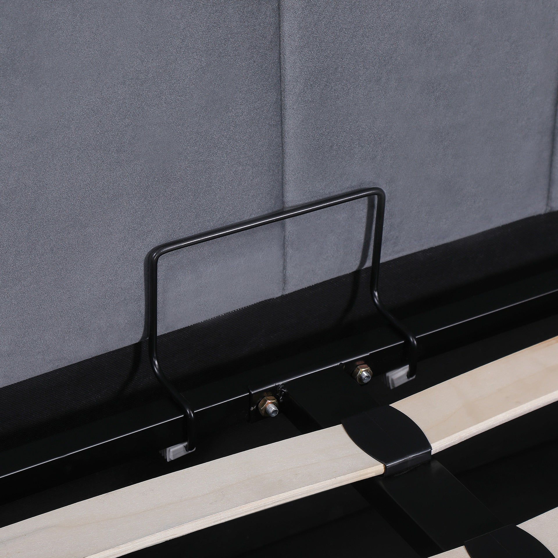 Penelope Double Gas Lift Velvet Bed Frame - Grey - Image 10