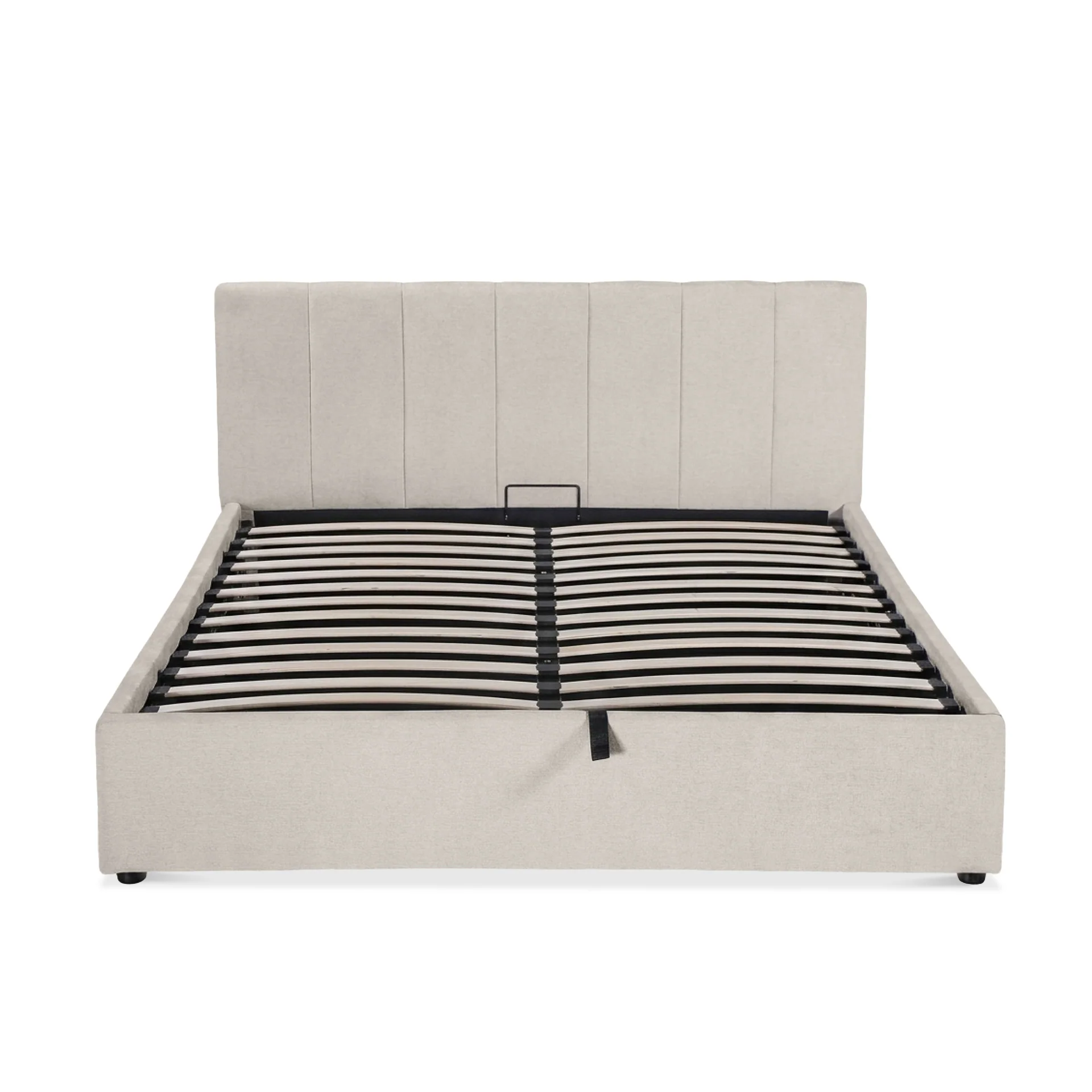 Penelope Queen Gas Lift Bed Frame - Linen Beige - Image 10