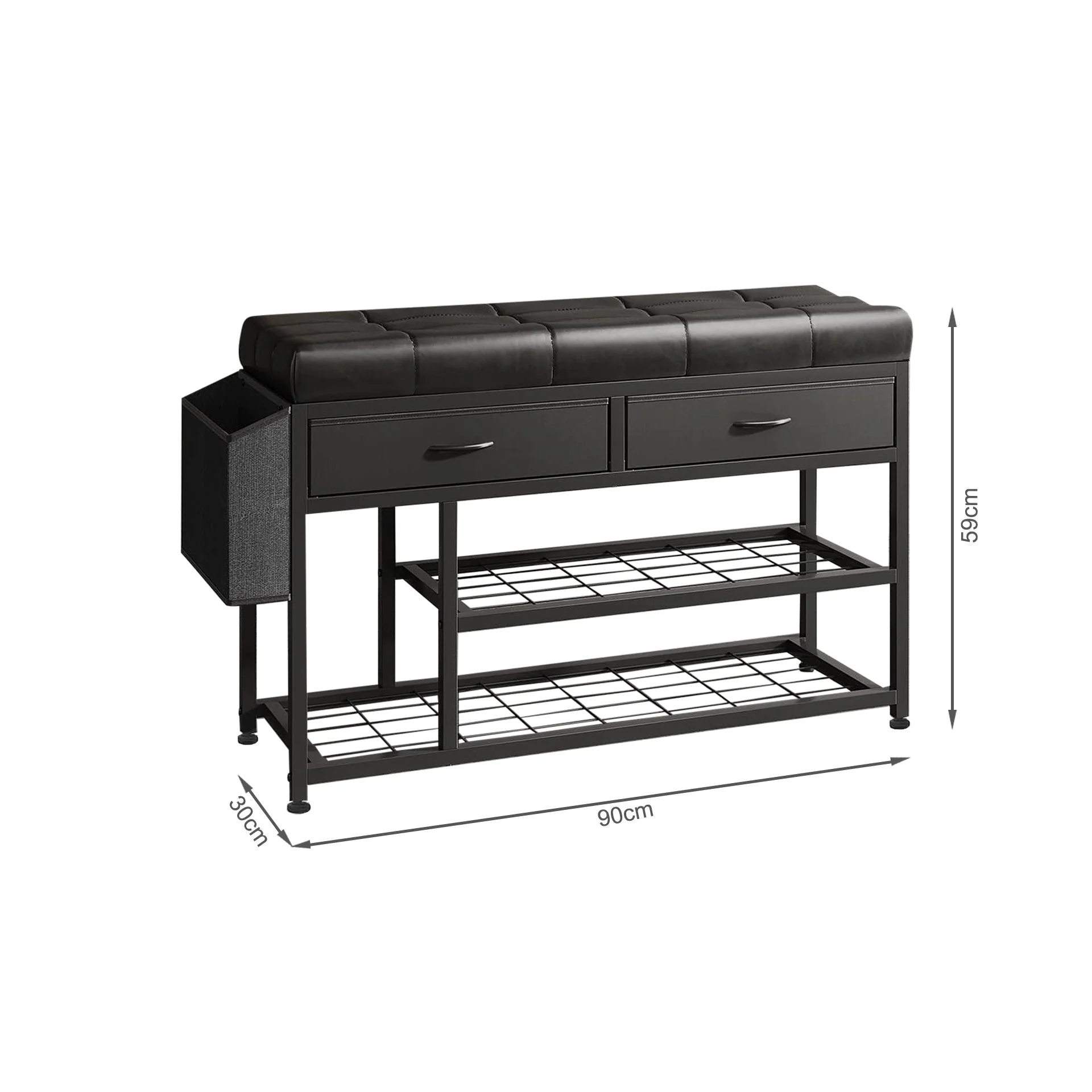 Plover Shoe Rack with Storage Bag - Black - Image 12