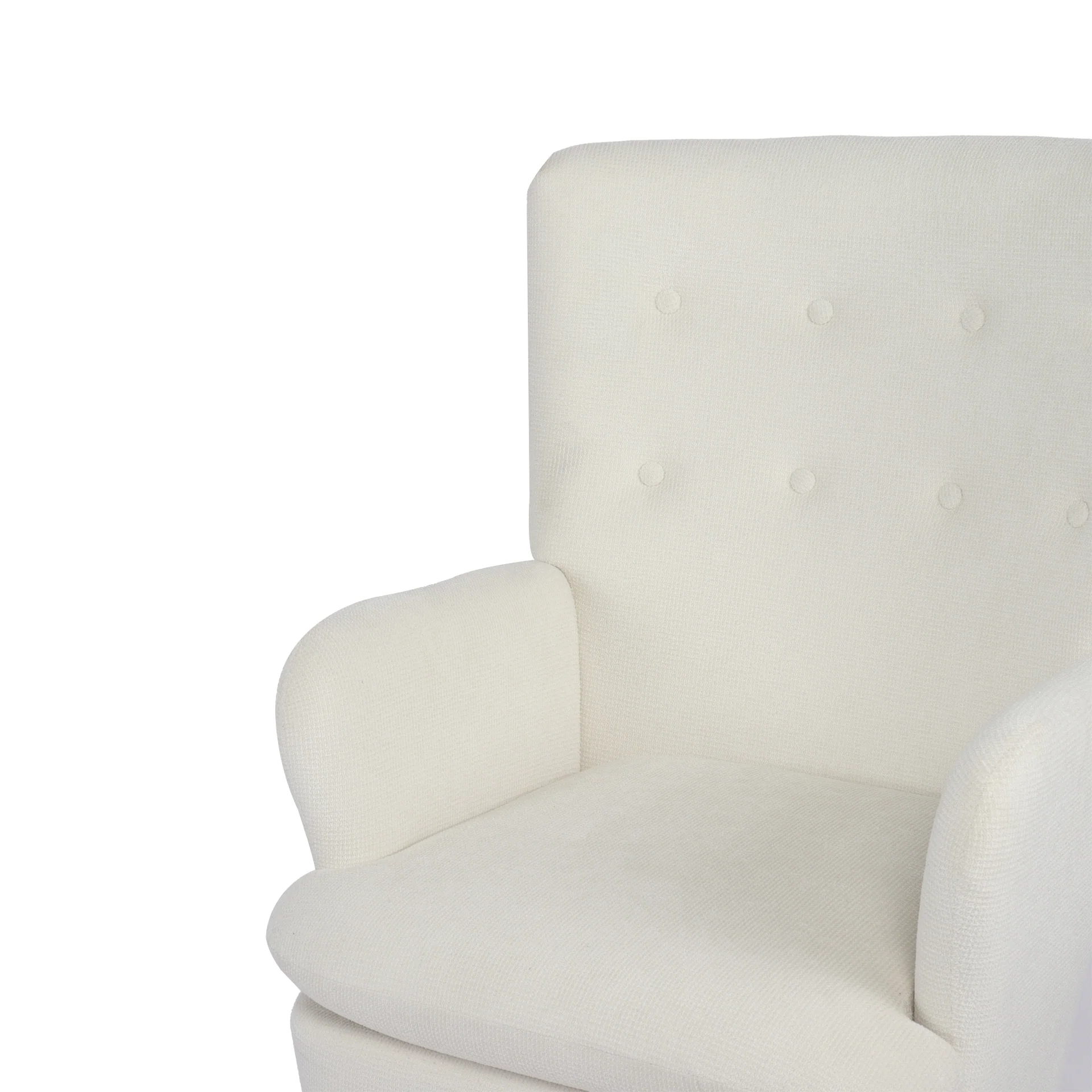 Puff Velvet Armchair - White - Image 11