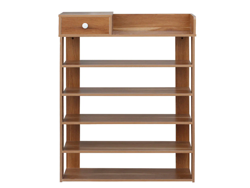 PUKAKI 6 Tiers Shoe Rack Organiser Shelf - OAK - Image 2