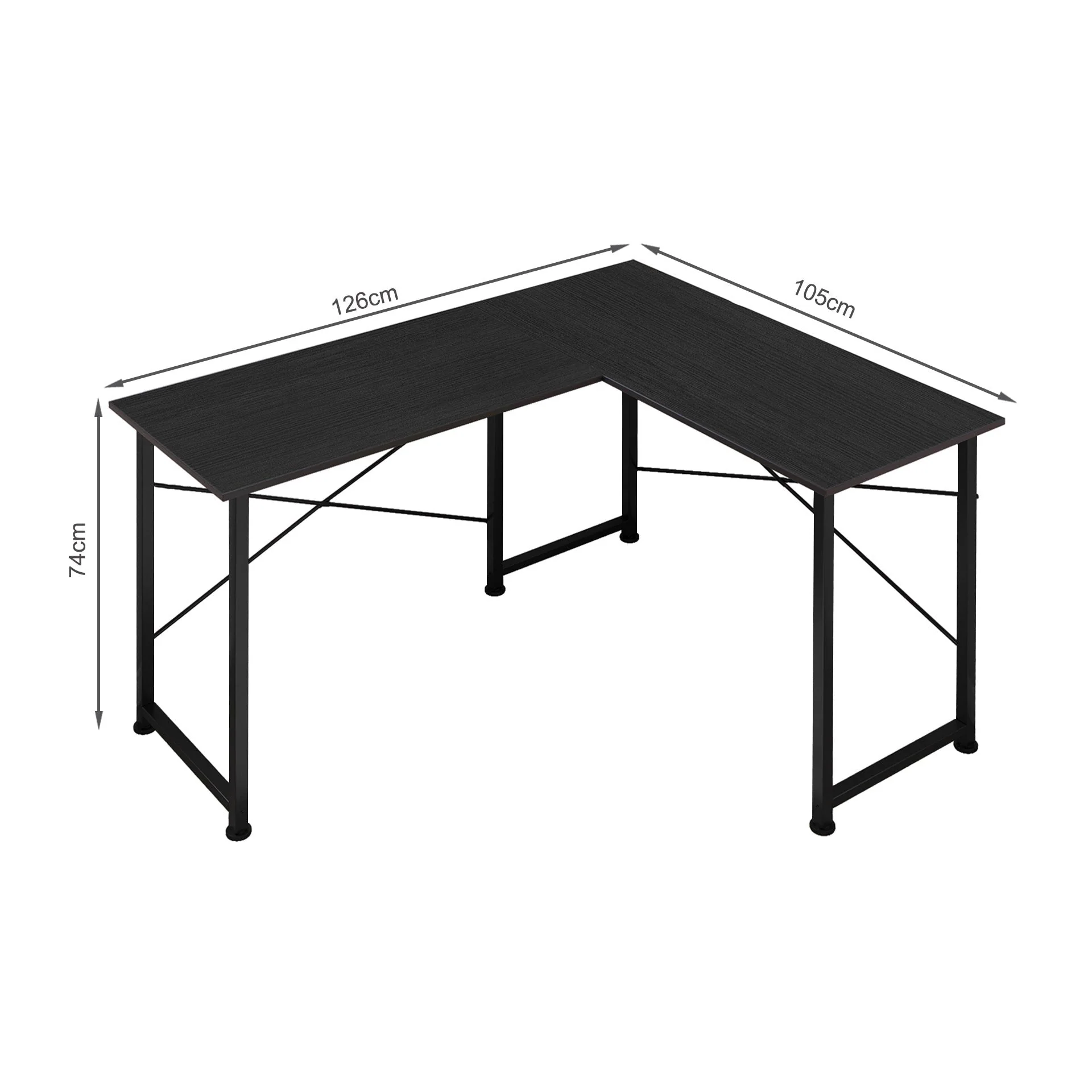 Rafael Computer Corner Desk - Black - Image 11