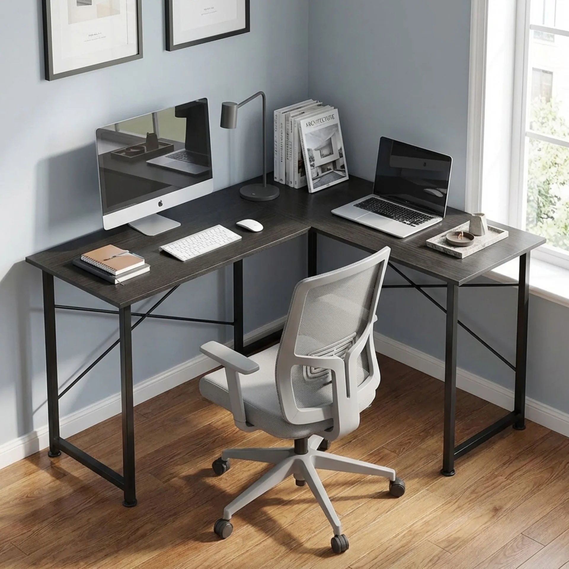 Rafael Computer Corner Desk - Black - Image 2