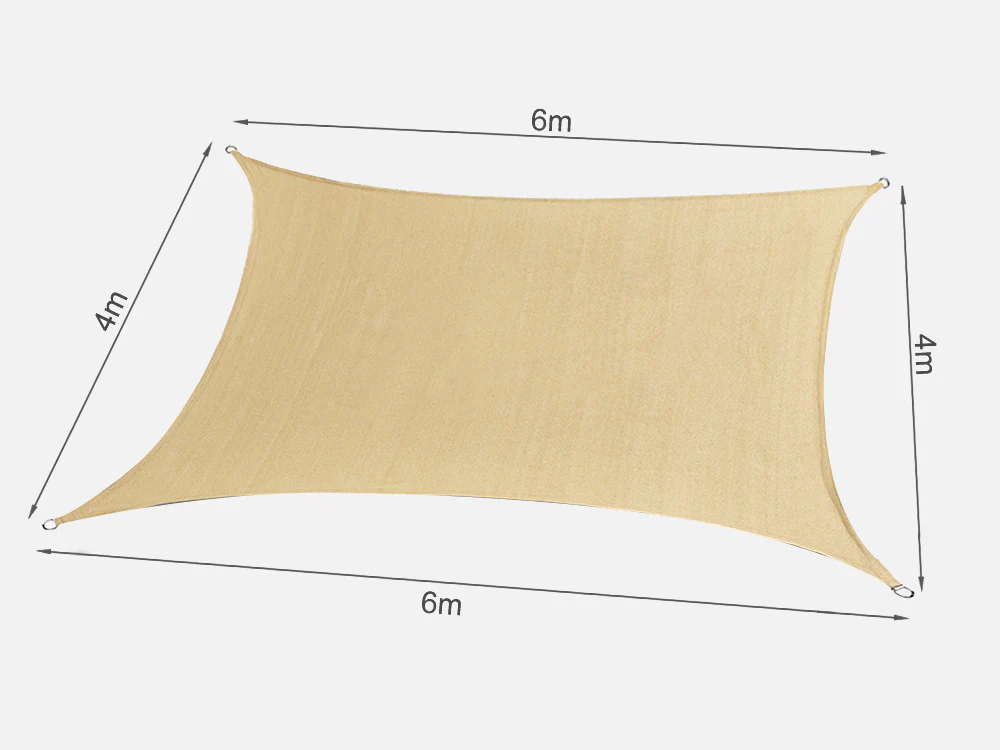 Rectangle Shade Sail 4m x 6m - DESERT SAND - Image 6