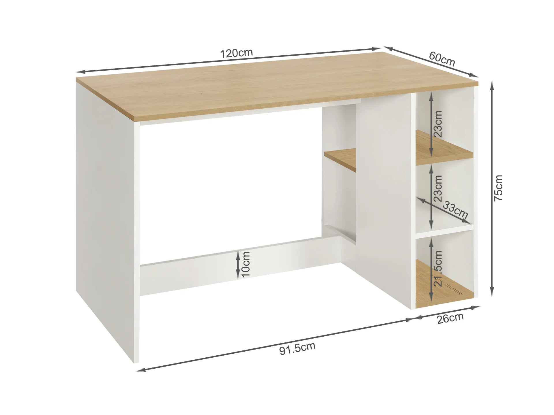 Rhett 120cm Computer Desk - Oak - Image 6