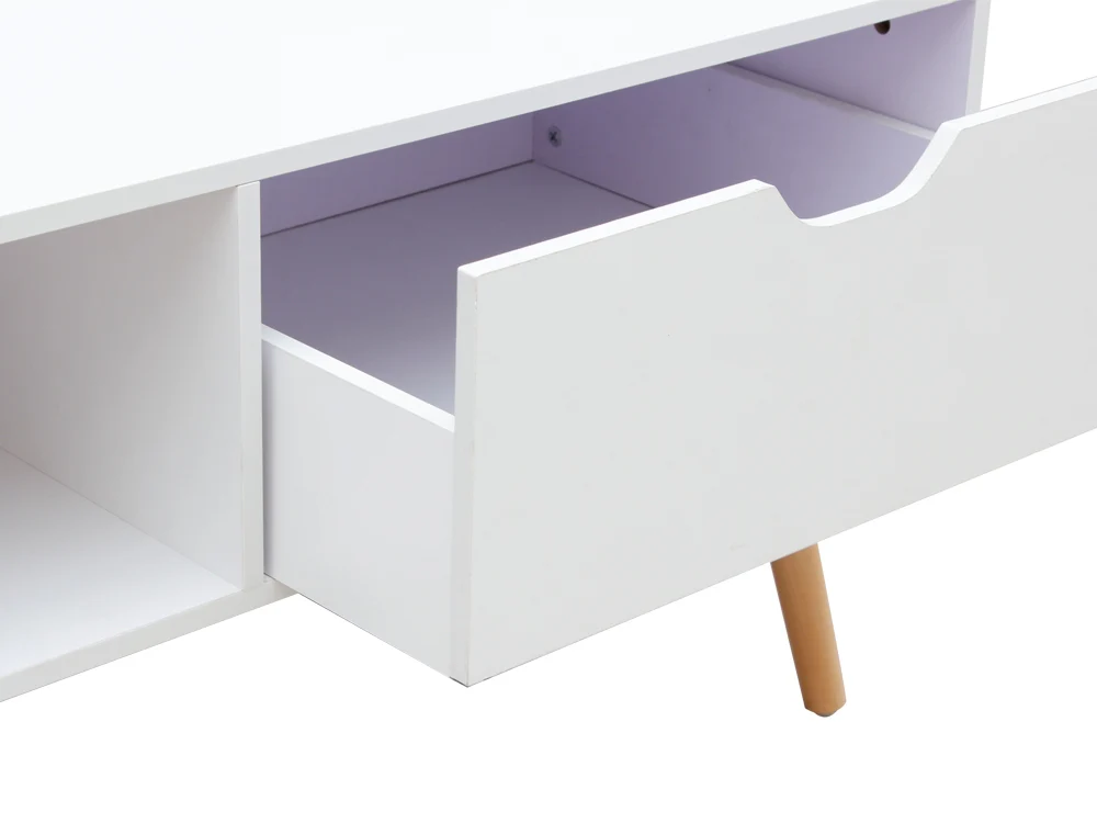 RILEY 1 Drawer Wooden Coffee Table - WHITE - Image 10