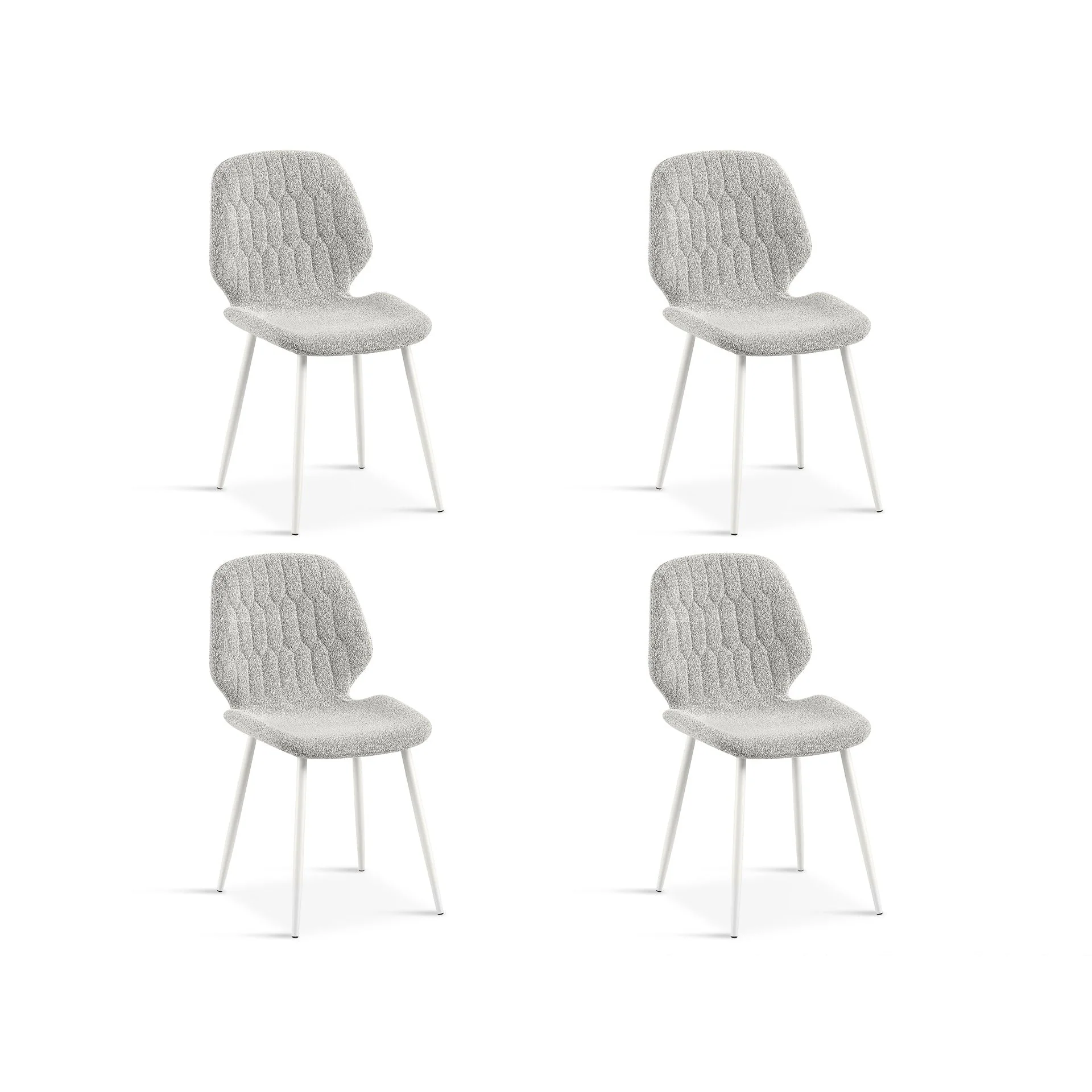 River Fabric Dining Chair - Set of 4 - Light Grey - Image 6