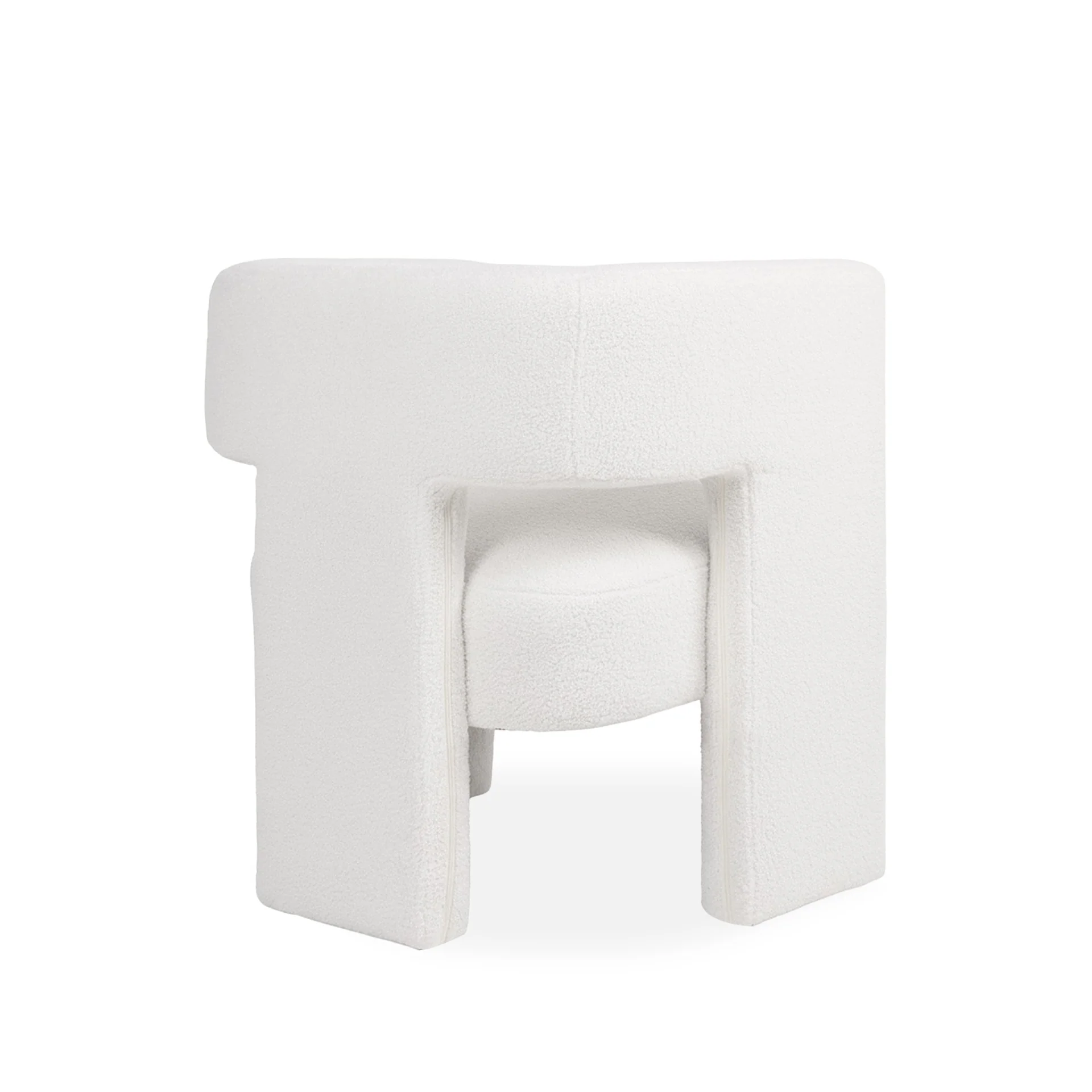Rivo Boucle Armchair - White - Image 7