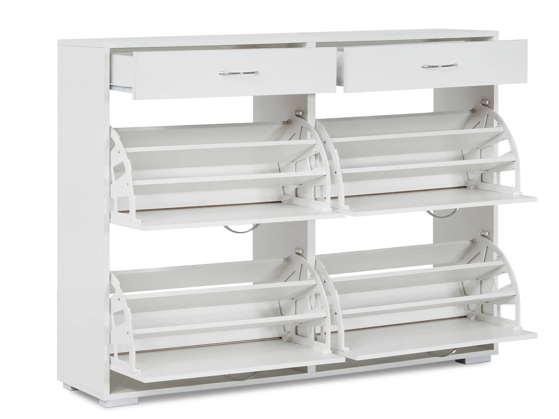Rotoroa 6 Drawer Shoe Cabinet Storage Rack - White - Image 4