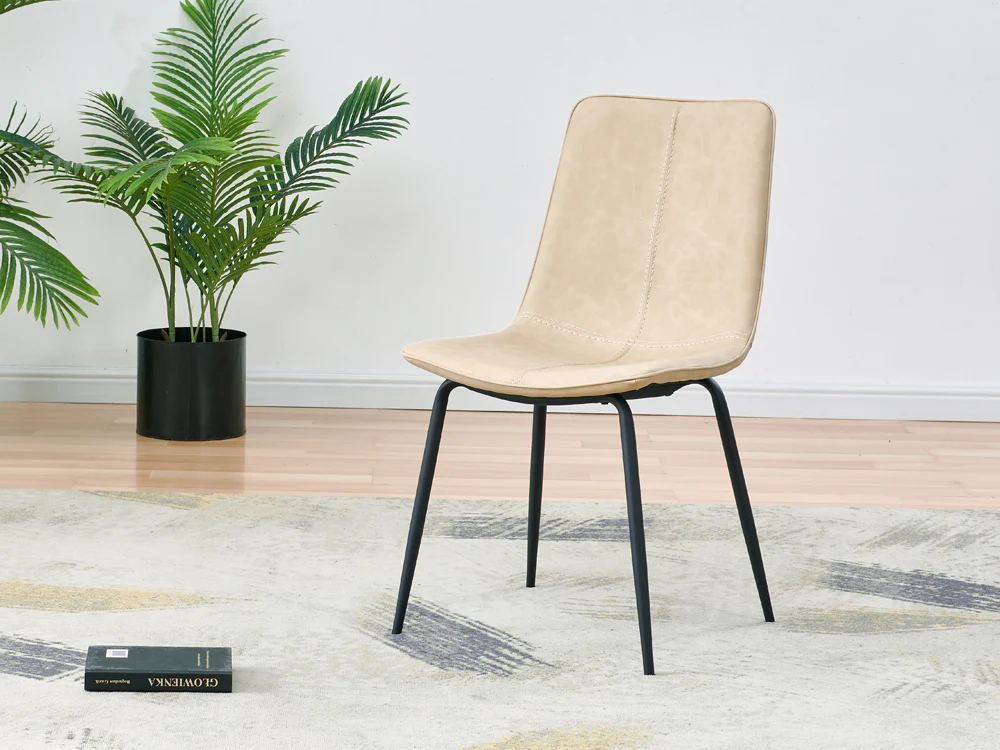 ROWAN 4PCS PU Leather Dining Chair - BEIGE - Image 5