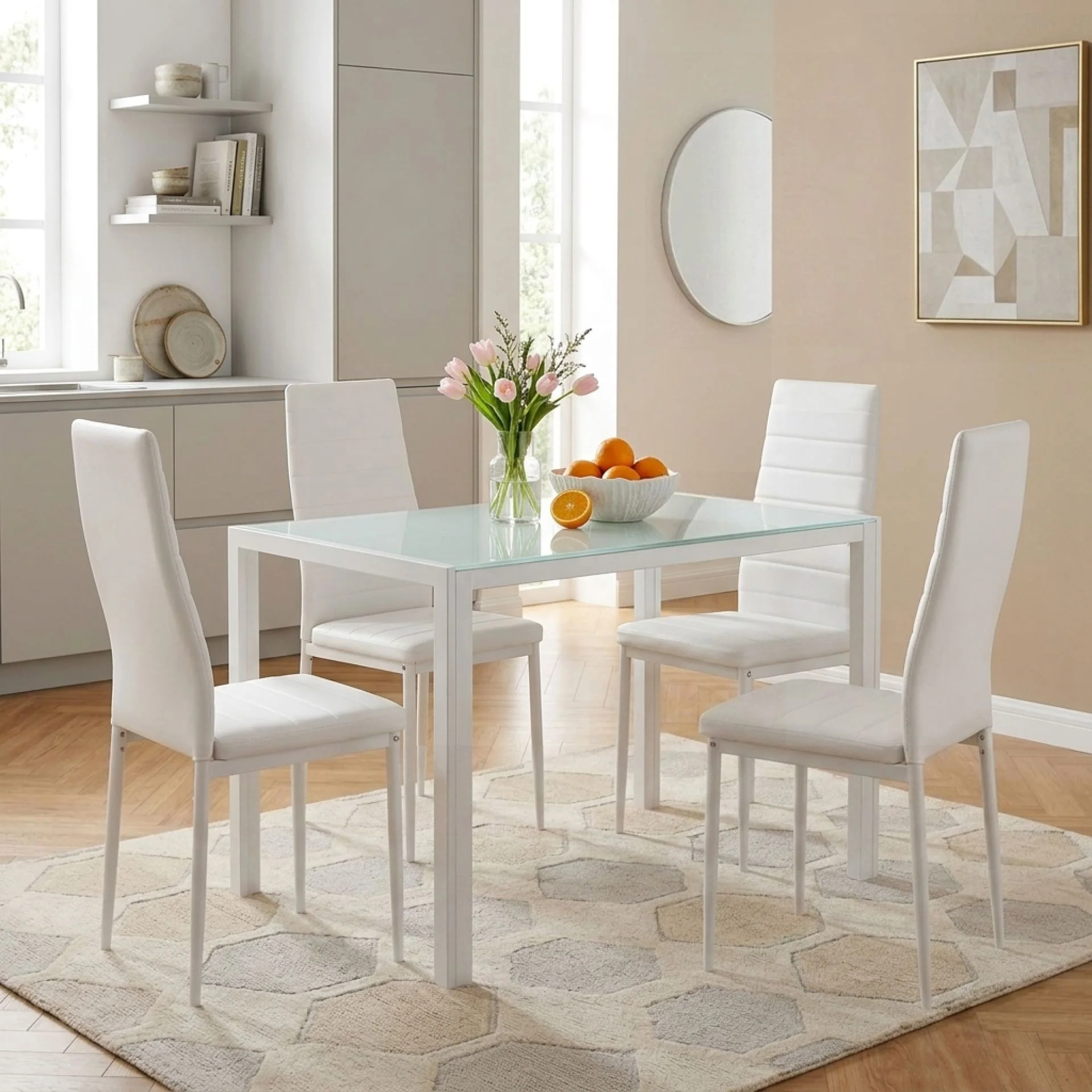 Samuel 5 Piece 1.2m Dining Set - White - Image 3