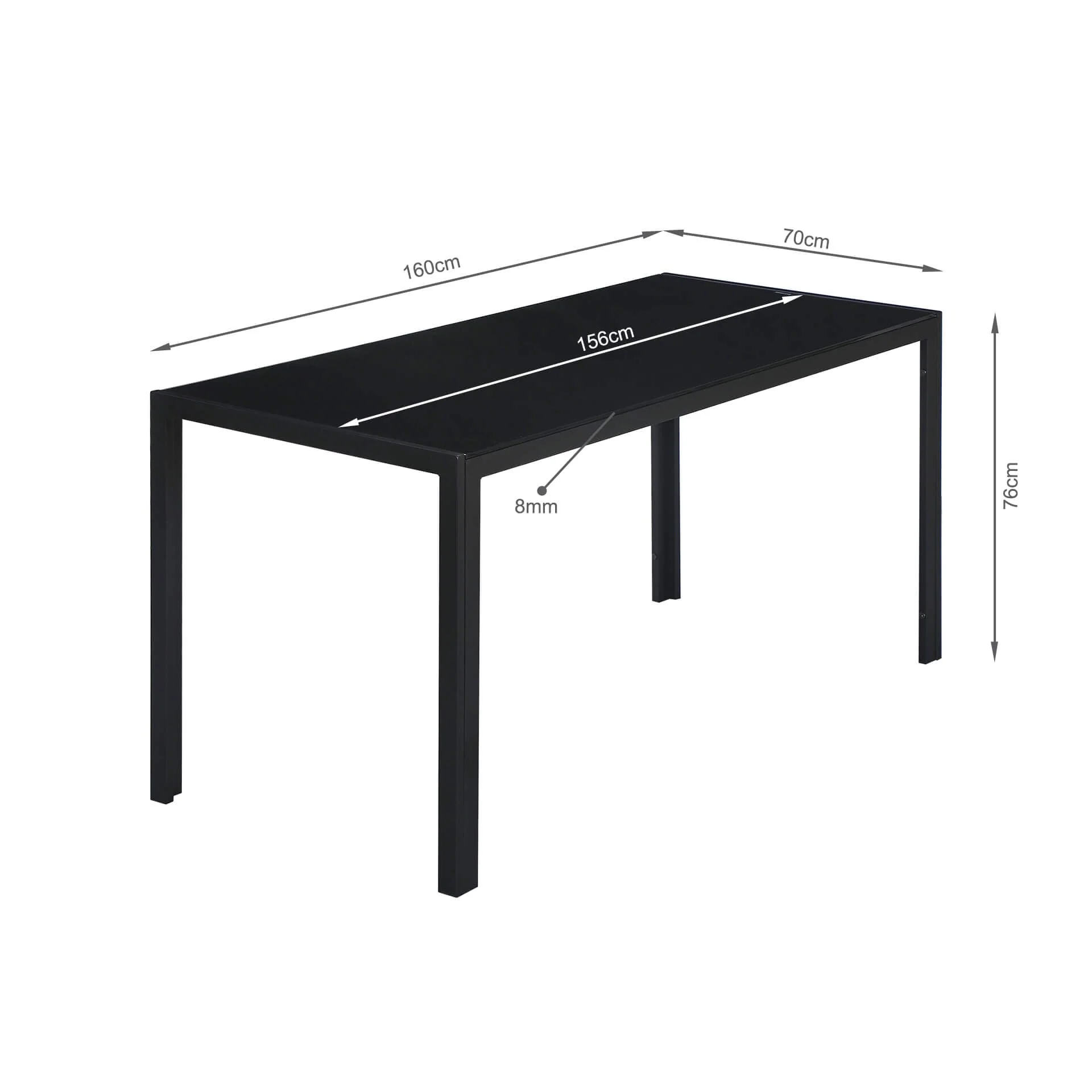 Samuel 7 Piece 1.6m Dining Set – Black - Image 15