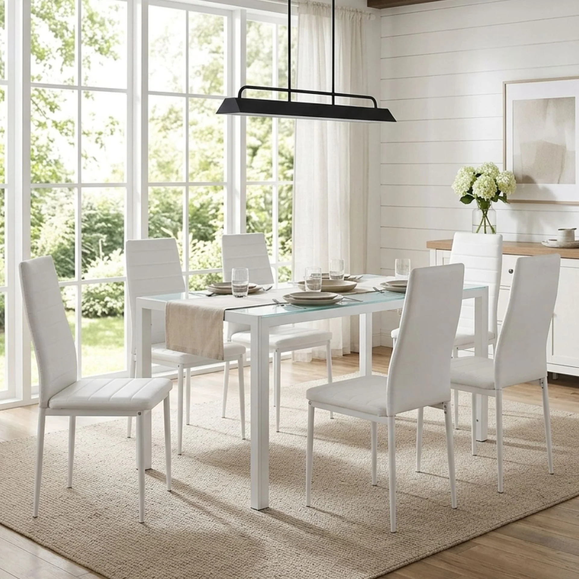 Samuel 7 Piece 1.6m Dining Set - White - Image 3