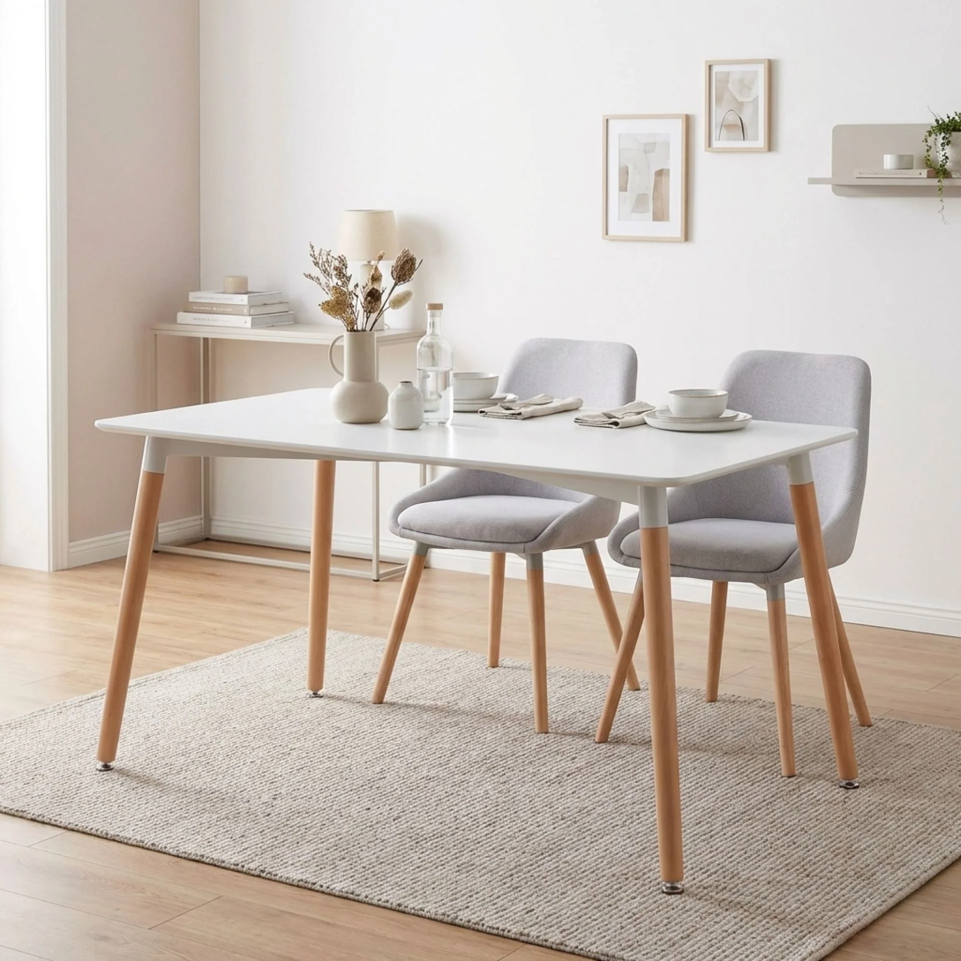 Sana Dining Table Rectangle 120 x 80cm - White - Image 4