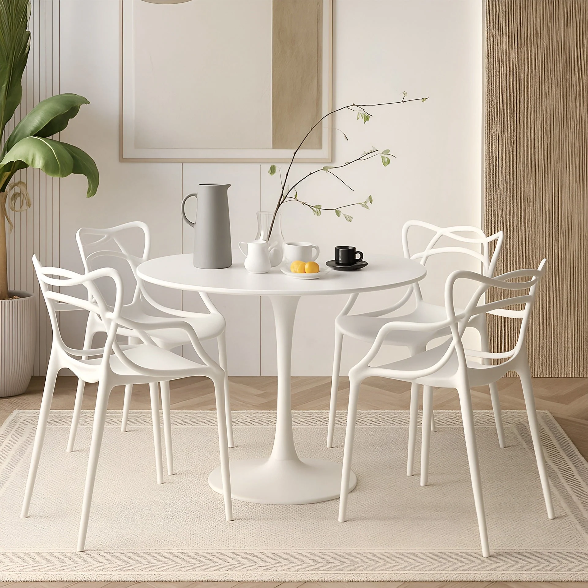 Santiago Dining Chair - Set of 4 - White - Image 6