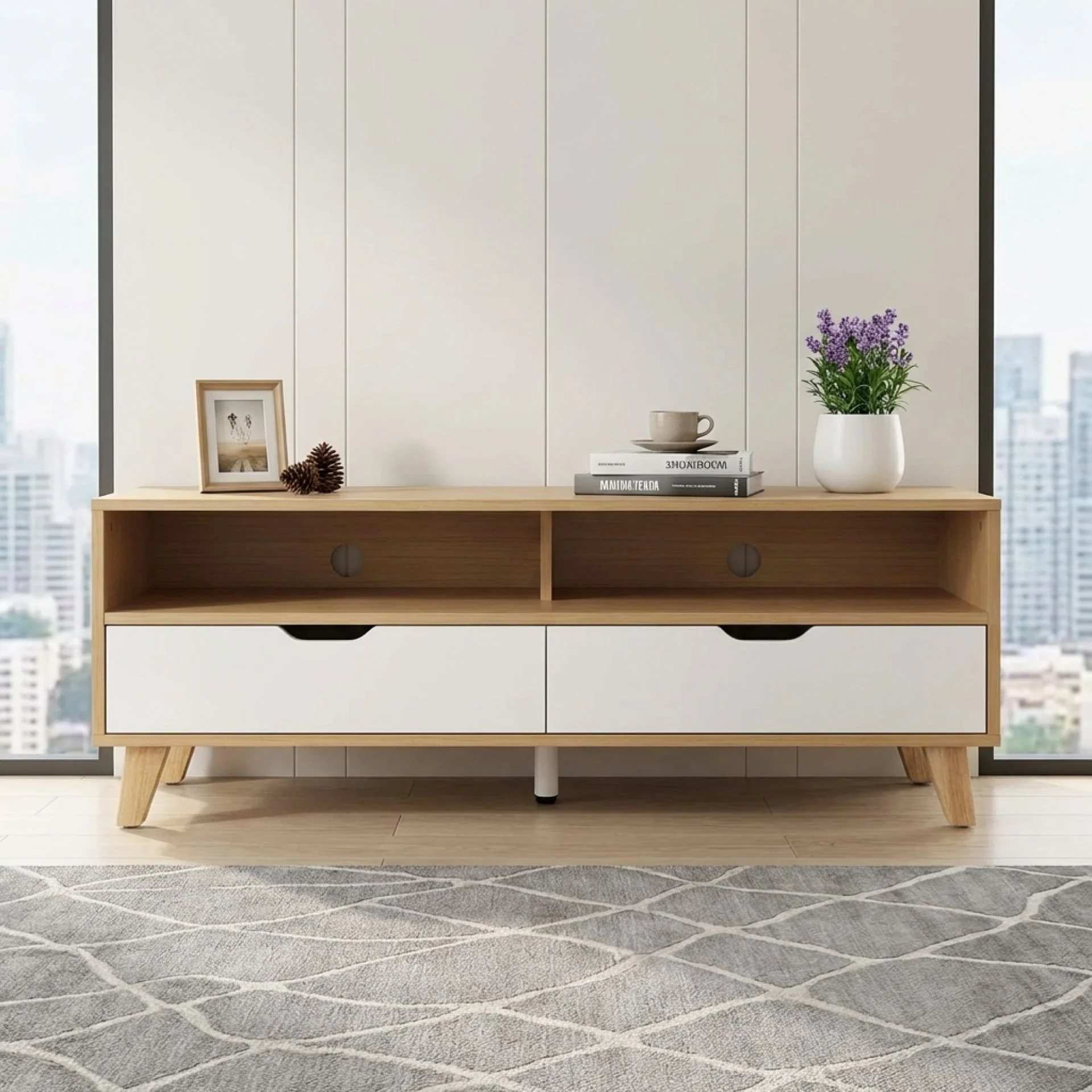 Schertz 1.4m Entertainment Unit - Oak - Image 6