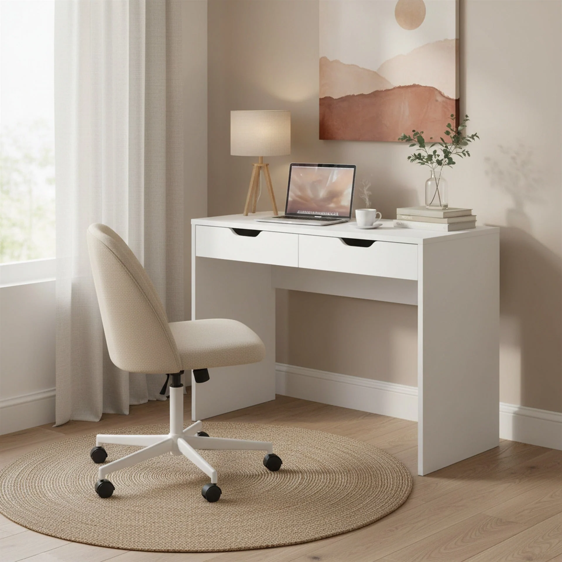 Schertz 100cm Computer Desk - White - Image 4