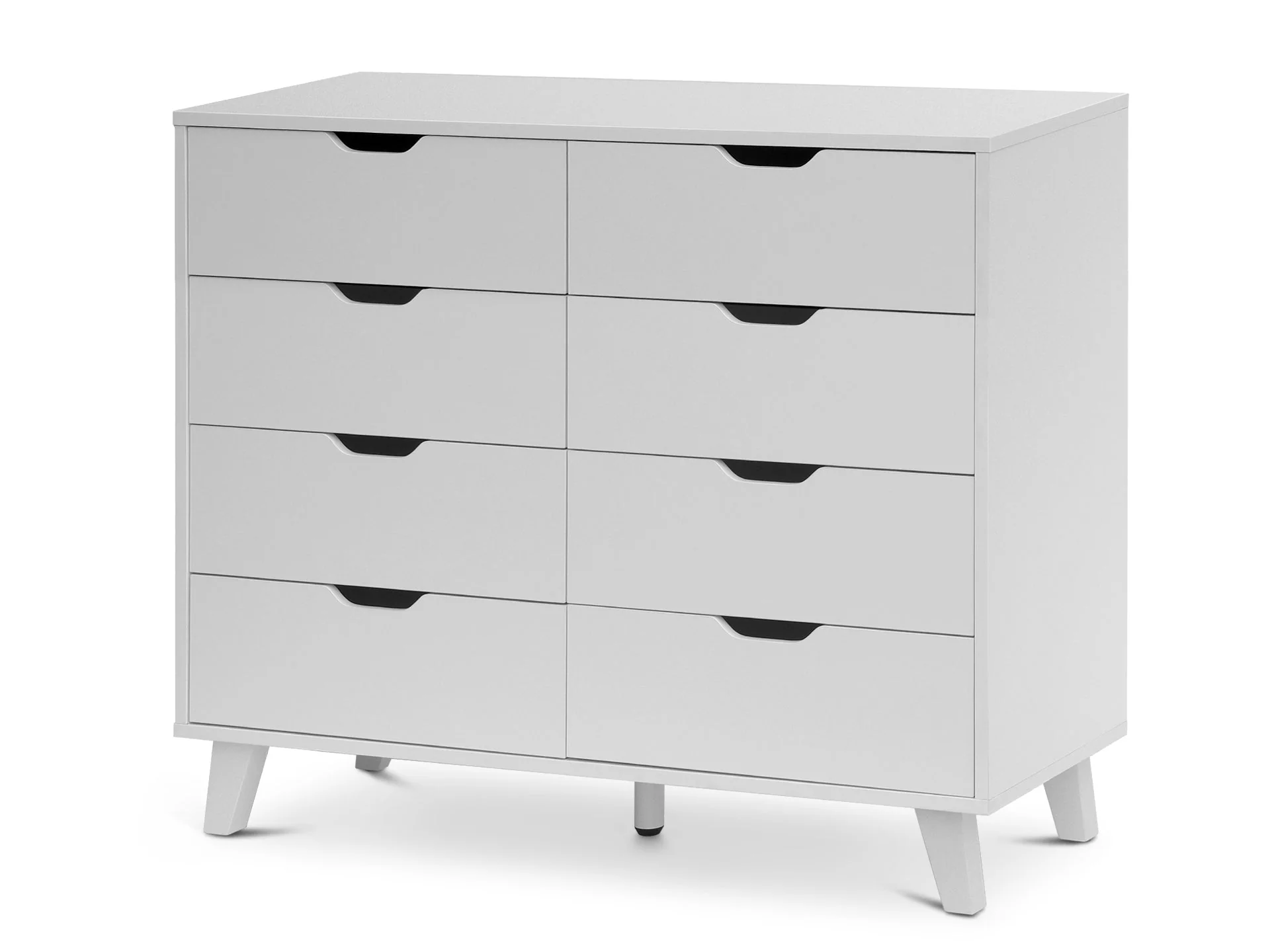SCHERTZ Wooden Low Boy 8 Drawers - WHITE - Image 3