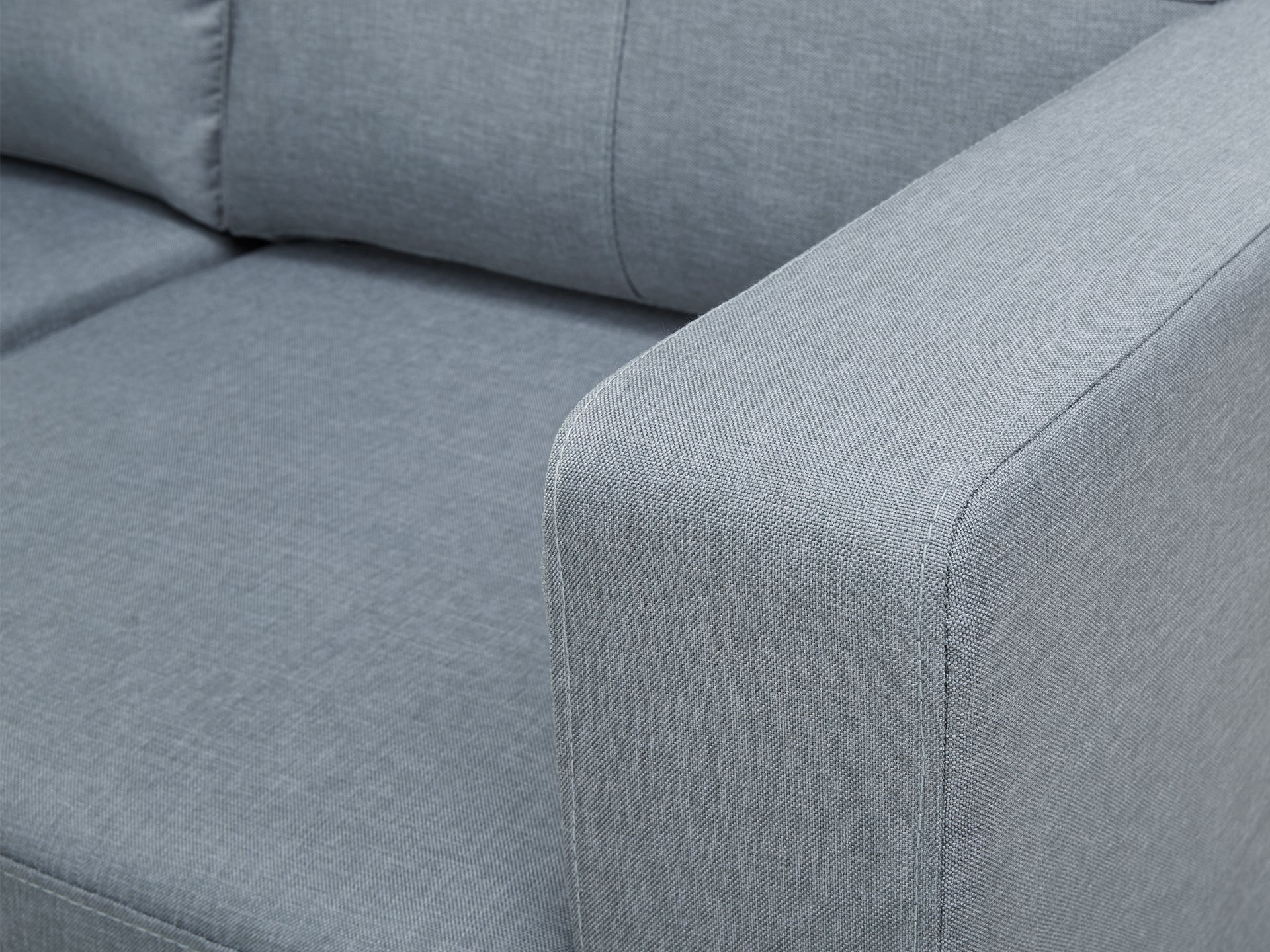 Seattle 3 Seater Sofa with Chaise - Grey - Image 6